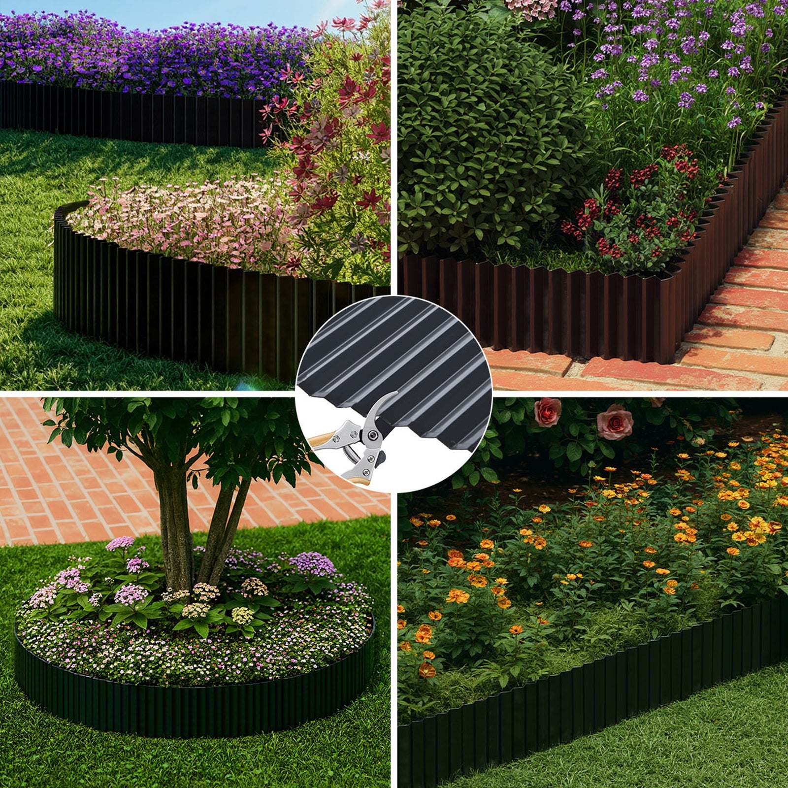 Livsip Garden Edging 20mx30cm Landscape Lawn Edge Border DIY Fence Steel Black - Sunyee