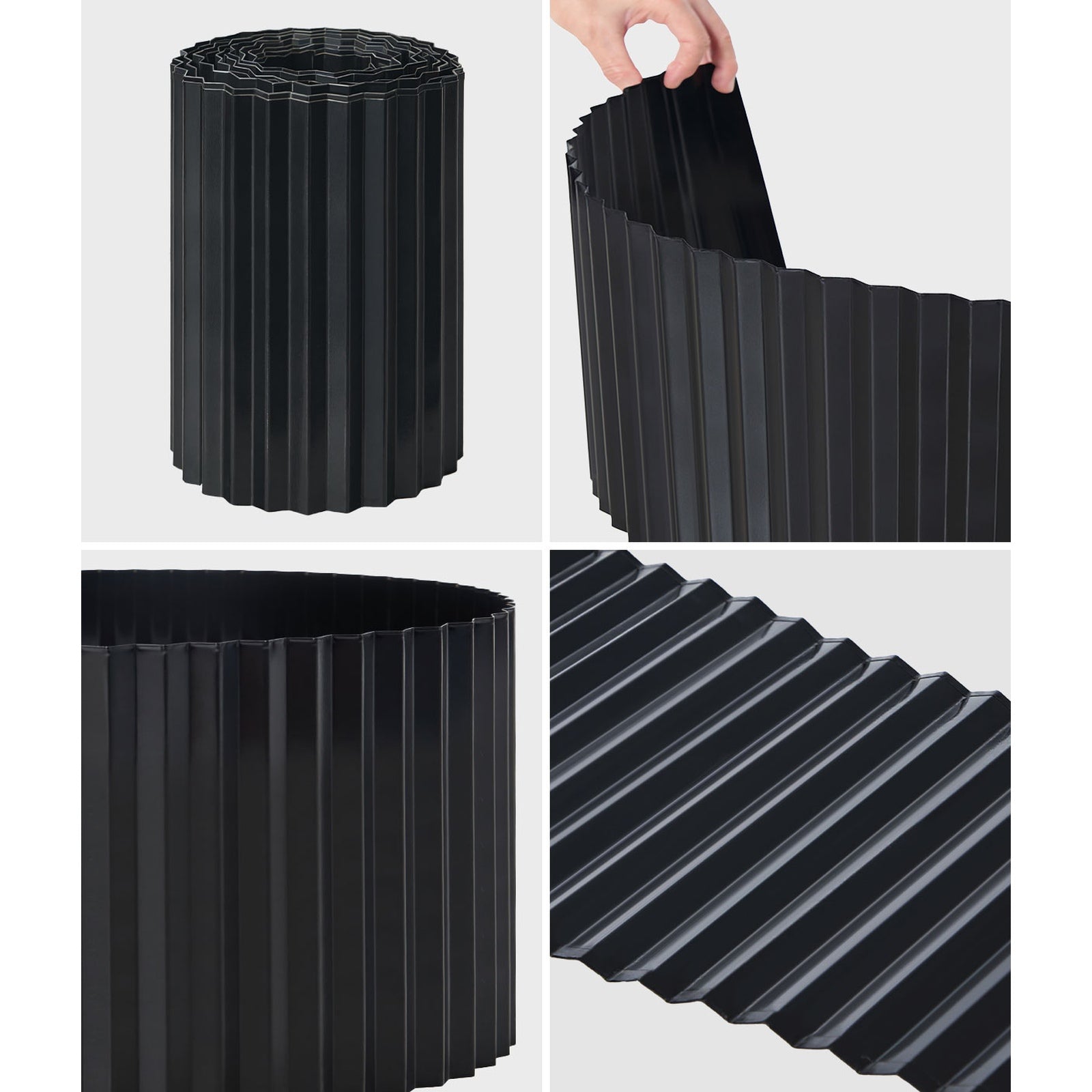 Livsip Garden Edging 20mx30cm Landscape Lawn Edge Border DIY Fence Steel Black - Sunyee