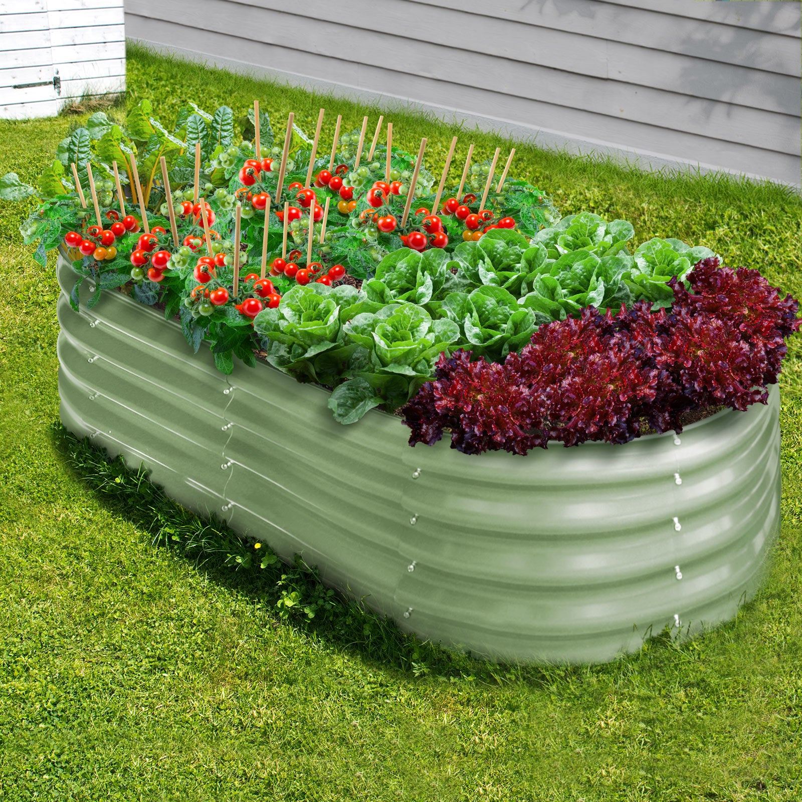 Livsip Garden Bed 160x80x42cm Planter Box Raised Container Galvanised Green - Sunyee