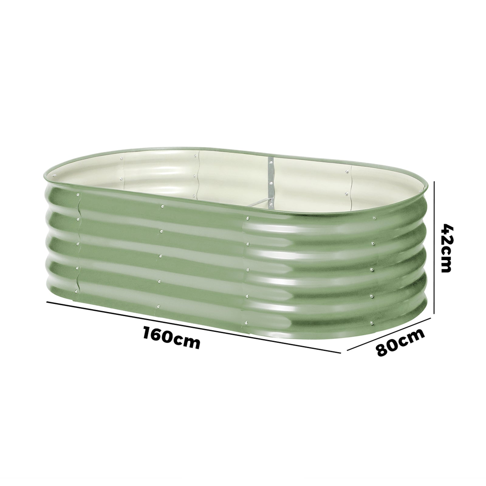 Livsip Garden Bed 160x80x42cm Planter Box Raised Container Galvanised Green - Sunyee