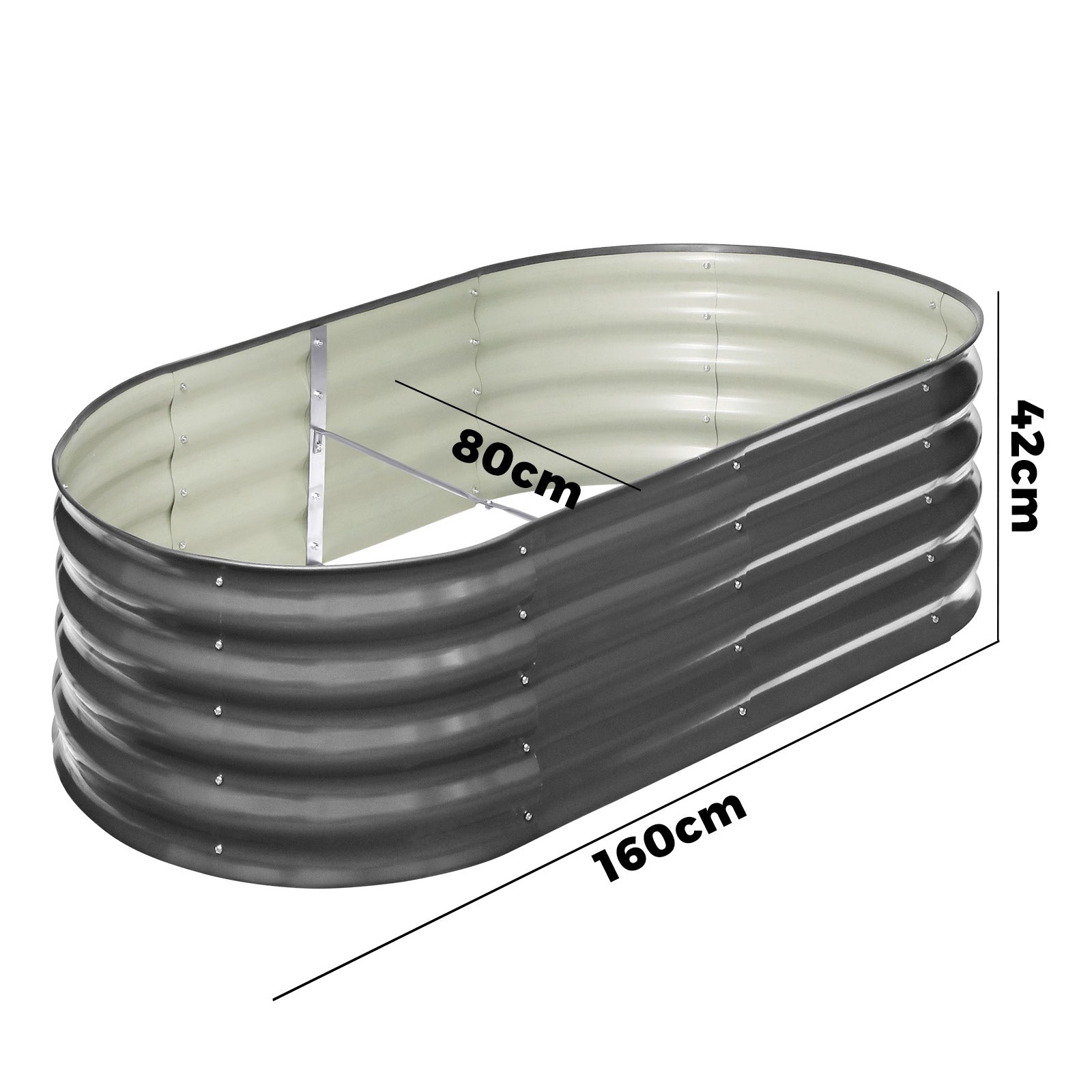 Livsip Galvanised Raised Garden Bed Steel Vegetable Planter 160X80X42CM - Sunyee