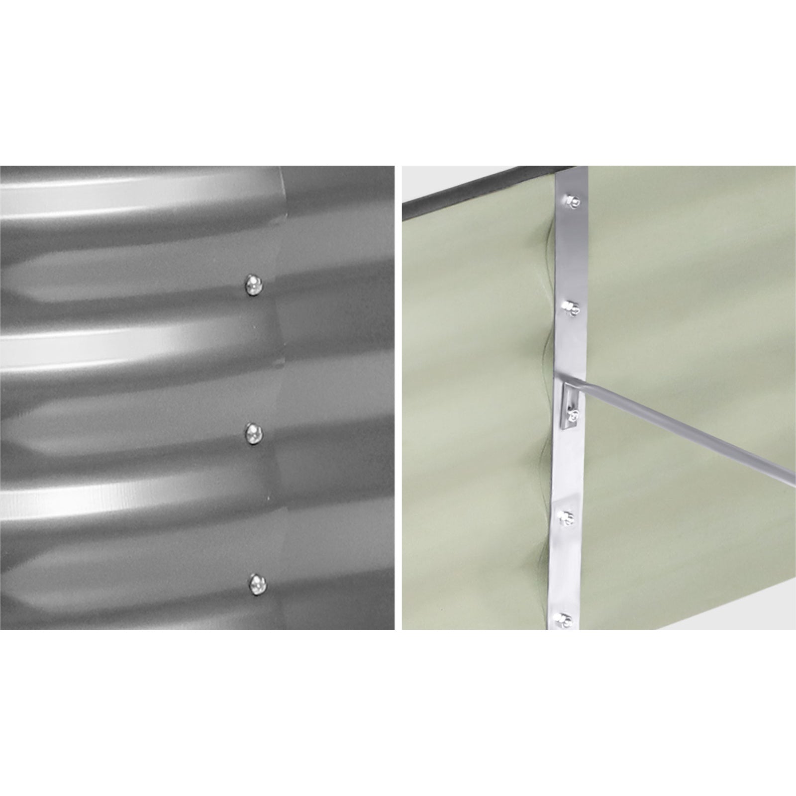 Livsip x2 Garden Bed Oval Galvanised Raised Steel Vegetable Planter 160X80X42CM - Sunyee