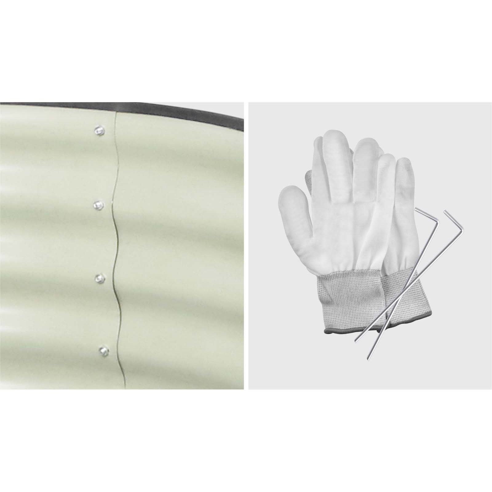 Livsip x4 Garden Bed Oval Galvanised Raised Steel Vegetable Planter 160X80X42CM - Sunyee