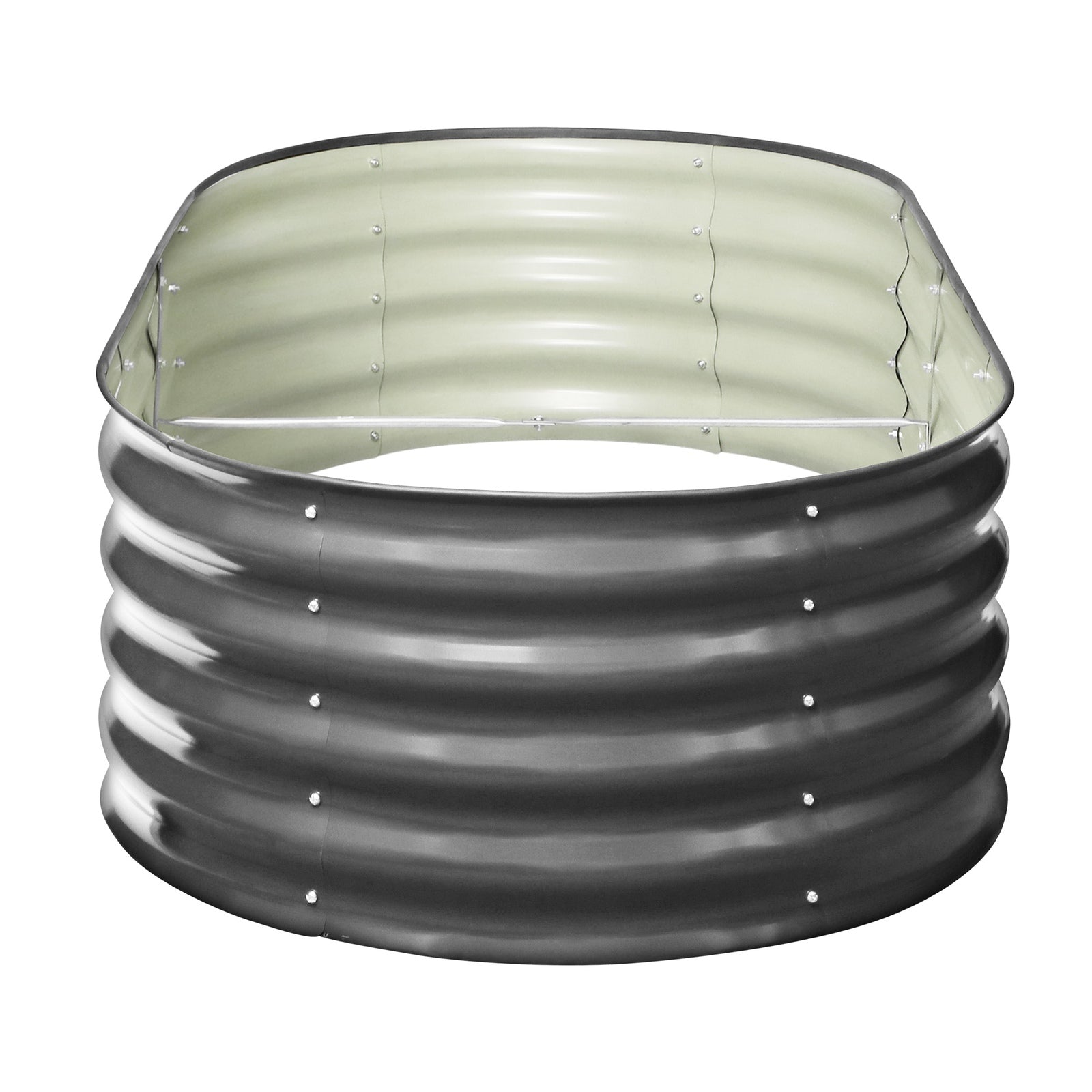 Livsip x4 Garden Bed Oval Galvanised Raised Steel Vegetable Planter 160X80X42CM - Sunyee