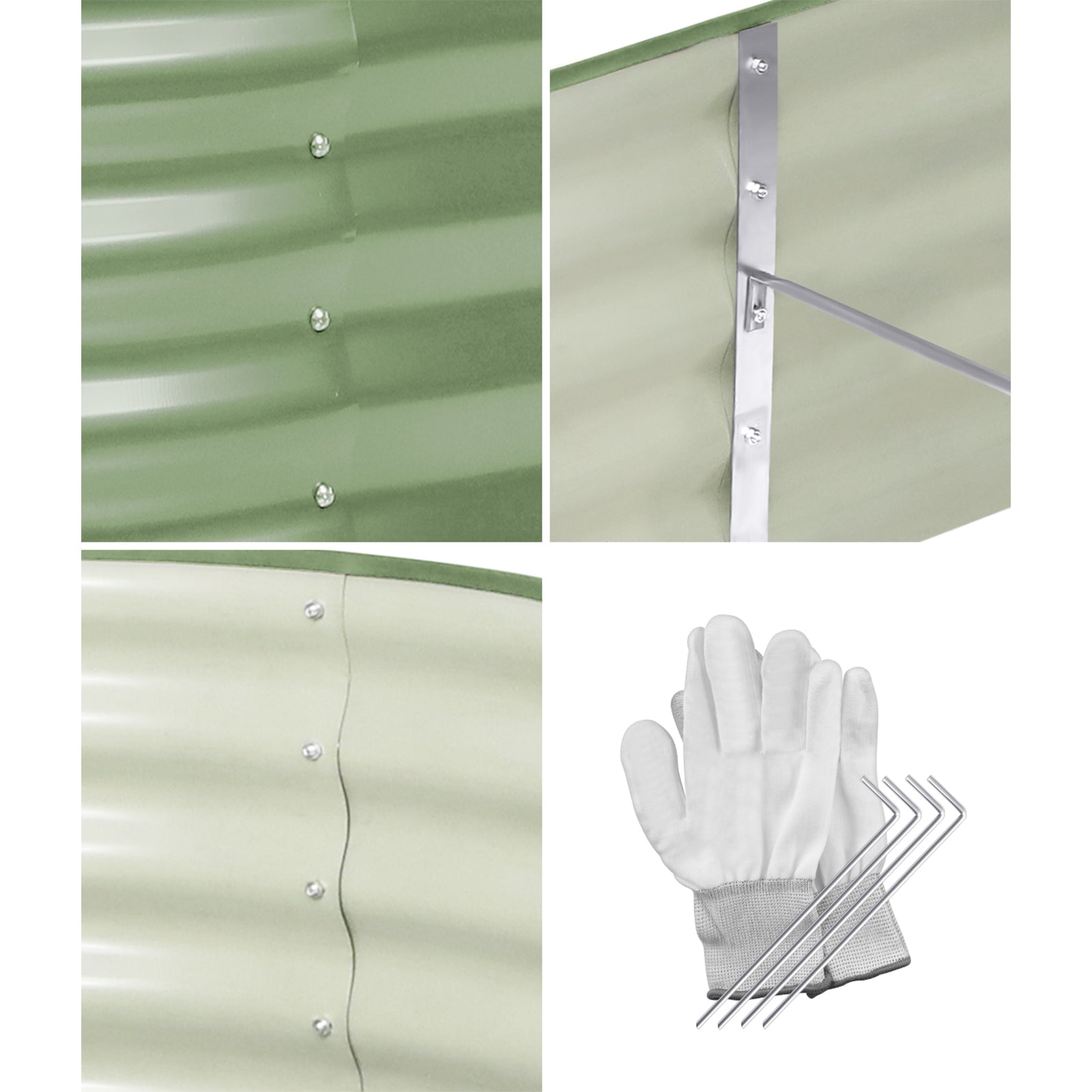 Livsip Garden Bed 240x80x42cm Planter Box Raised Container Galvanised Green - Sunyee