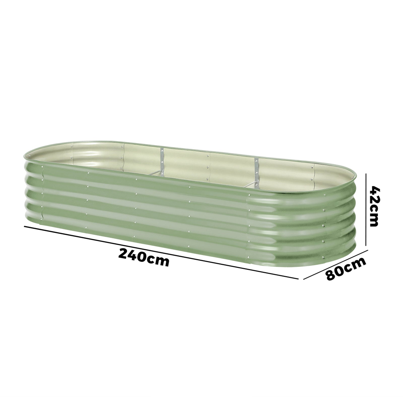 Livsip Garden Bed 240x80x42cm Planter Box Raised Container Galvanised Green - Sunyee