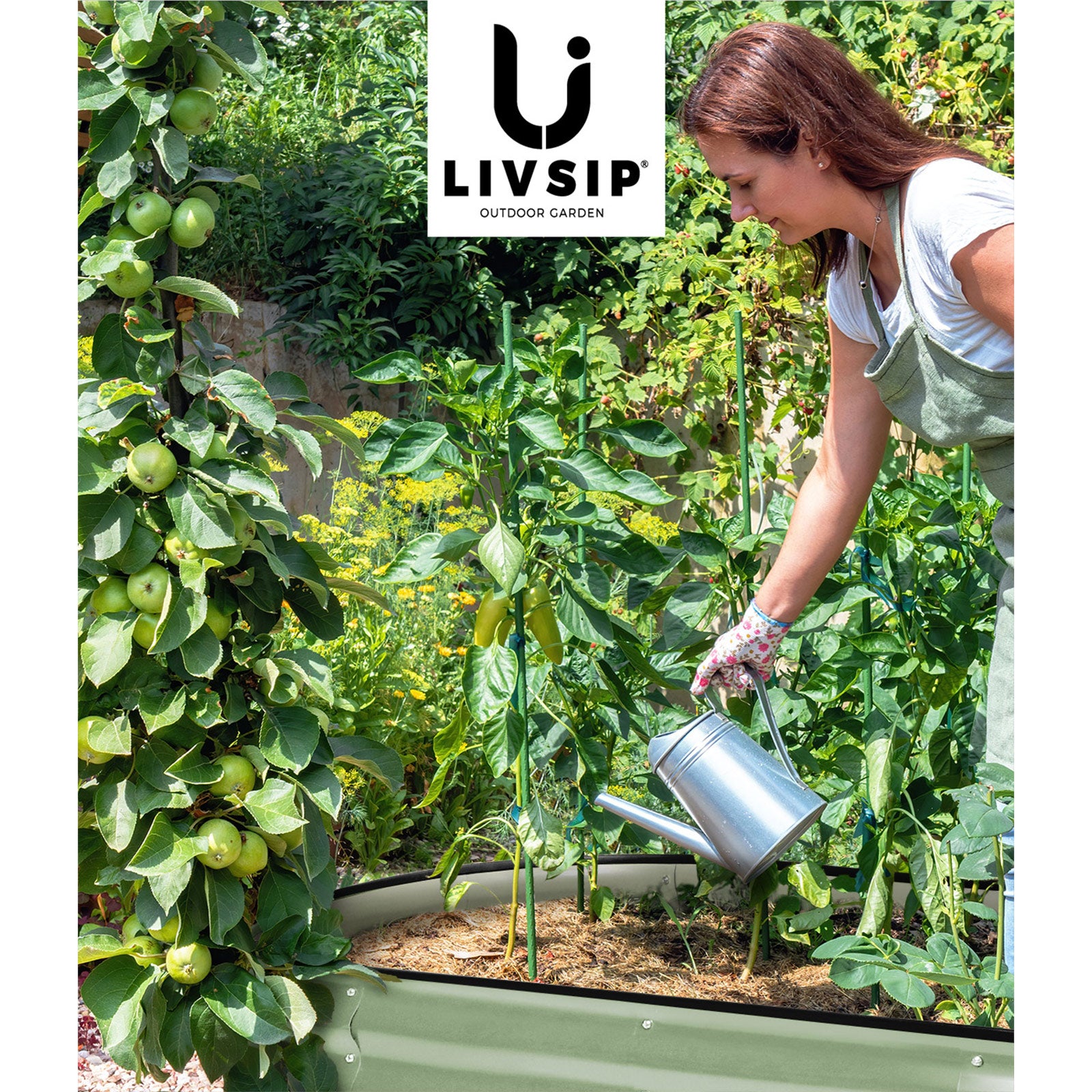 Livsip 2x Garden Bed 240x80x42cm Planter Box Raised Container Galvanised Green - Sunyee