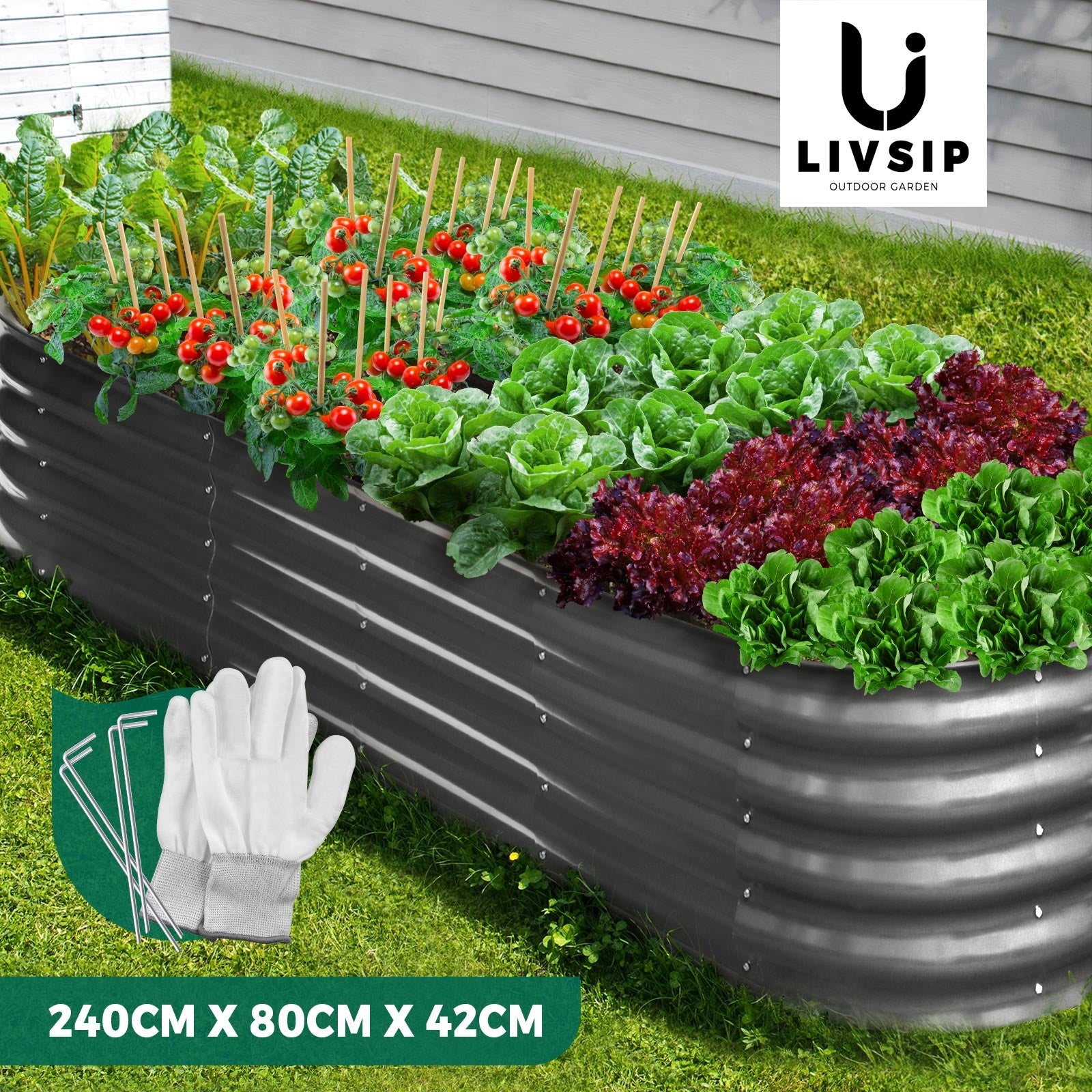 Livsip Garden Bed 9 Models x1 x2 Raised Planter Box Container Galvanised Steel