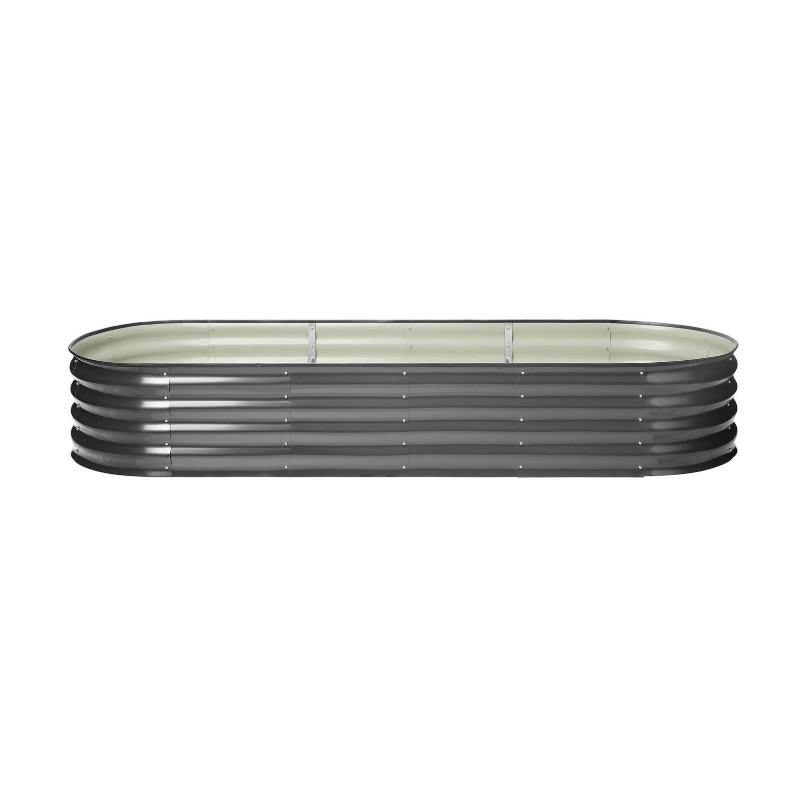 Livsip Galvanised Raised Garden Bed Steel Instant Planter Oval 240X80X42CM - Sunyee