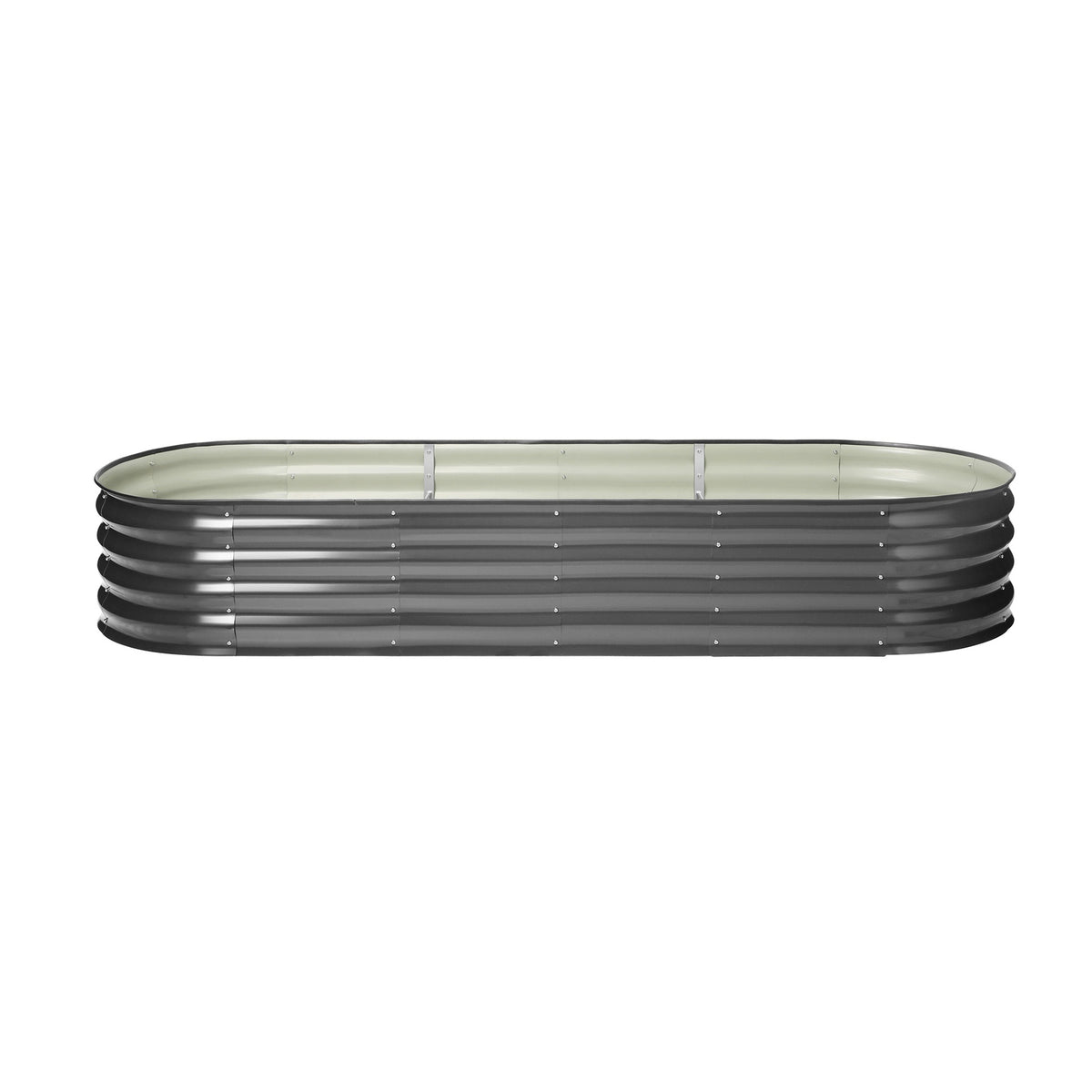 Livsip x2 Galvanised Raised Garden Bed Steel Instant Planter Oval 240X80X42CM - Sunyee