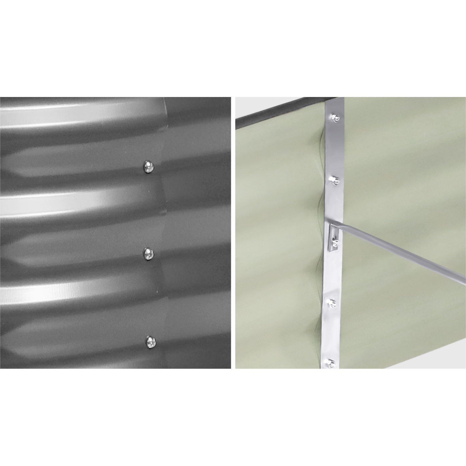 Livsip x4 Galvanised Raised Garden Bed Steel Instant Planter Oval 240X80X42CM - Sunyee