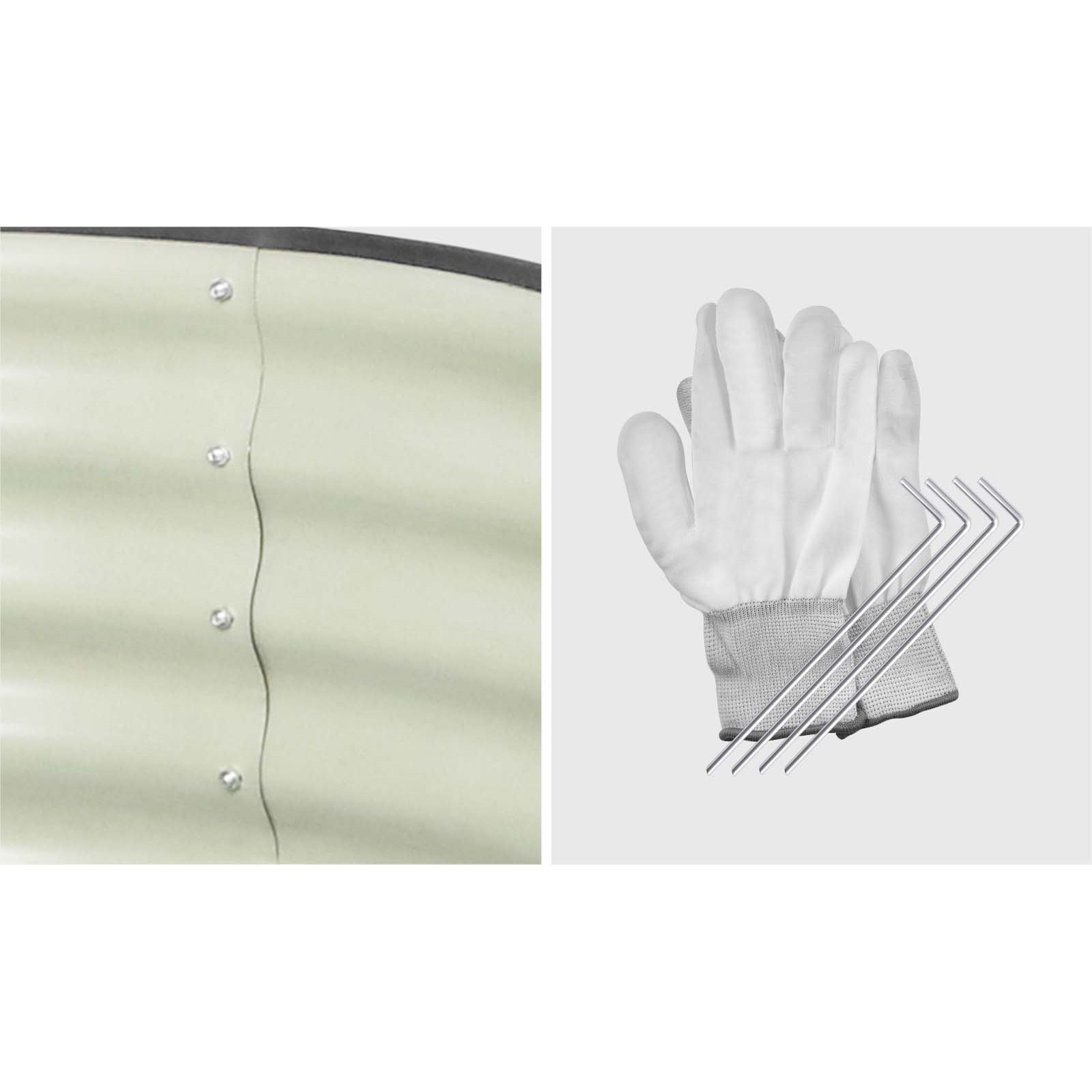 Livsip x4 Galvanised Raised Garden Bed Steel Instant Planter Oval 240X80X42CM - Sunyee