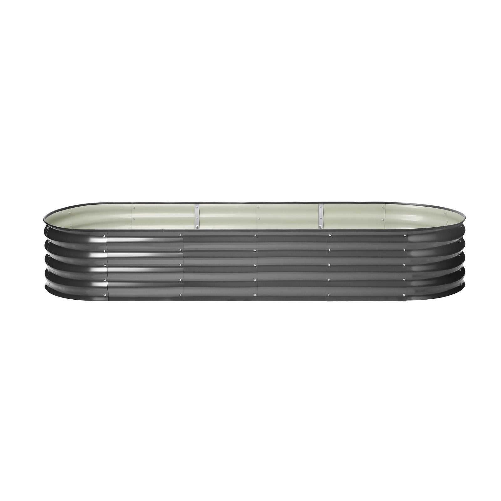 Livsip x4 Galvanised Raised Garden Bed Steel Instant Planter Oval 240X80X42CM - Sunyee
