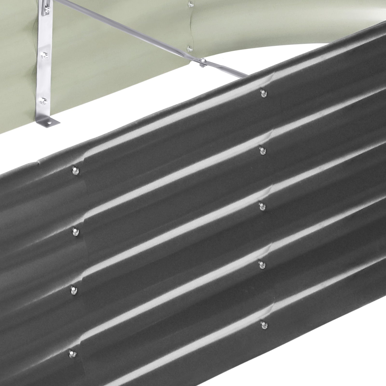 Livsip x4 Galvanised Raised Garden Bed Steel Instant Planter Oval 240X80X42CM - Sunyee