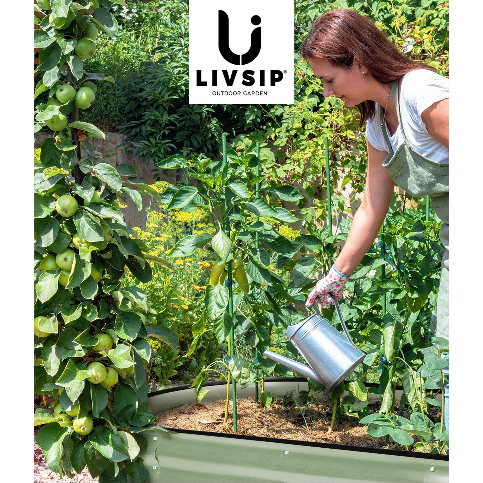 Livsip Garden Bed 320x80x42cm Planter Box Raised Container Galvanised Green - Sunyee