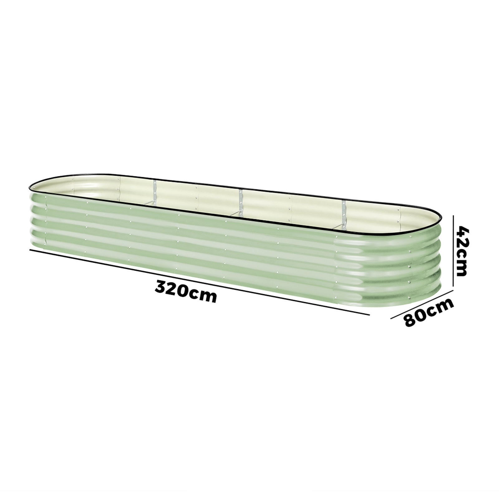 Livsip Garden Bed 320x80x42cm Planter Box Raised Container Galvanised Green - Sunyee