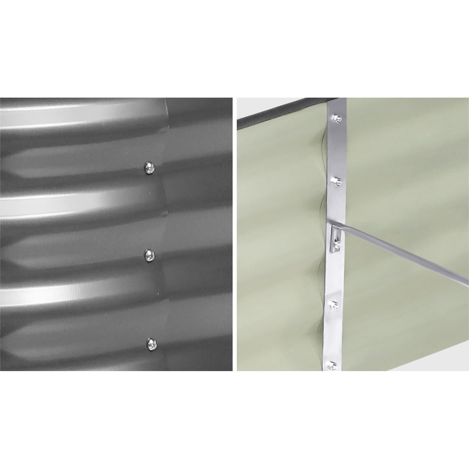 Livsip x2 Galvanised Raised Garden Bed Steel Instant Planter Oval 320X80X42CM - Sunyee