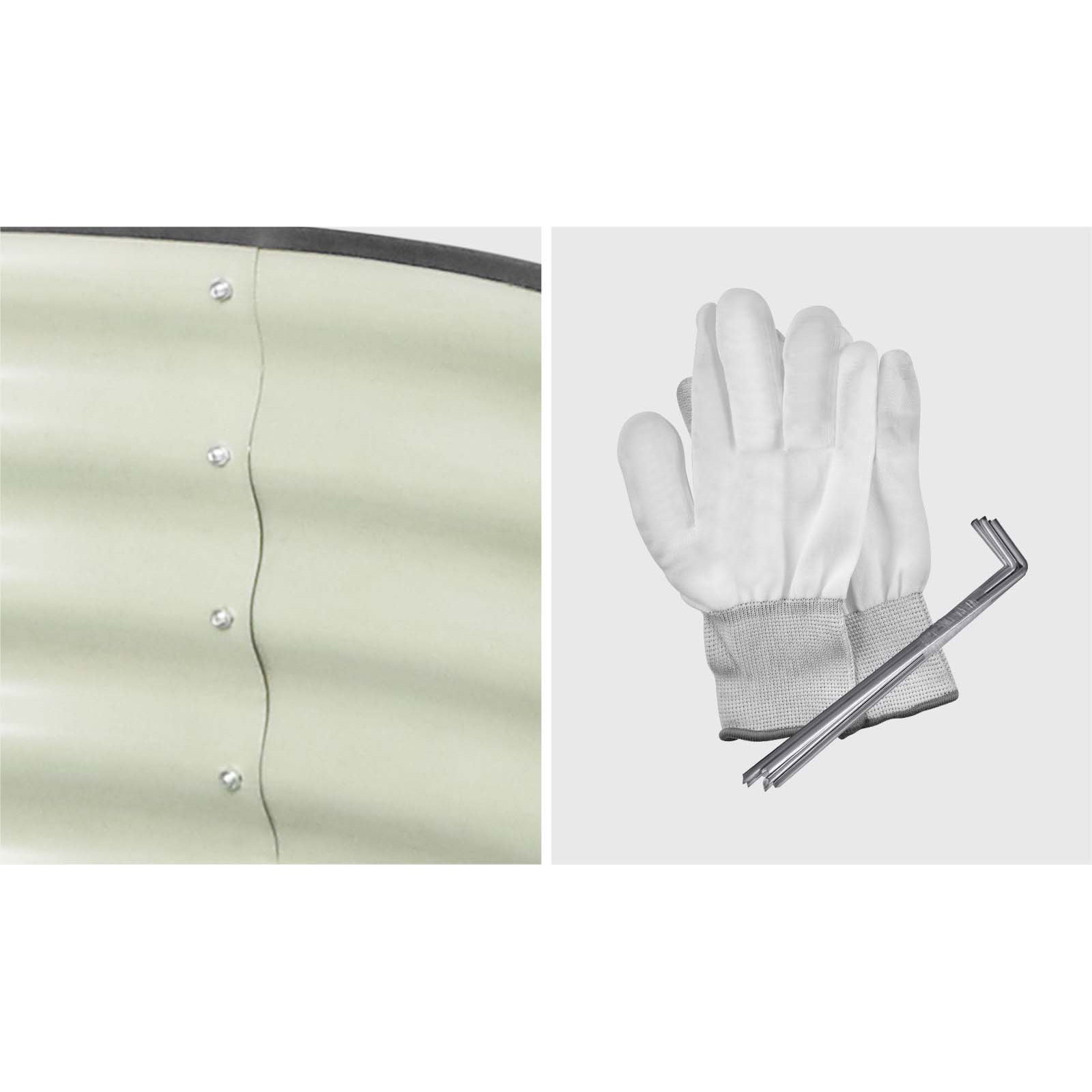 Livsip x2 Galvanised Raised Garden Bed Steel Instant Planter Oval 320X80X42CM - Sunyee