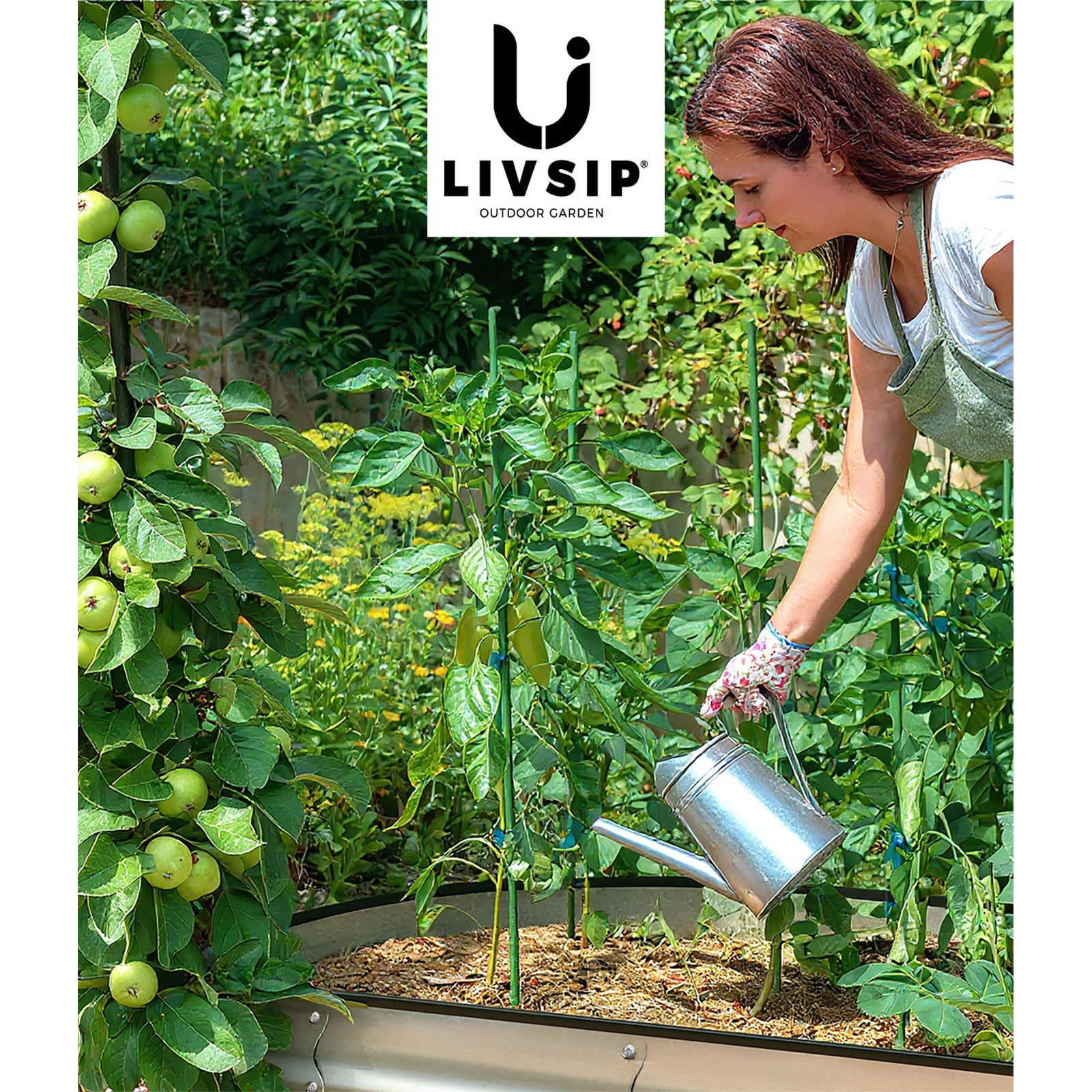 Livsip Garden Bed Oval Galvanised Steel Planter Box Outdoor 320x80x42cm Silver - Sunyee