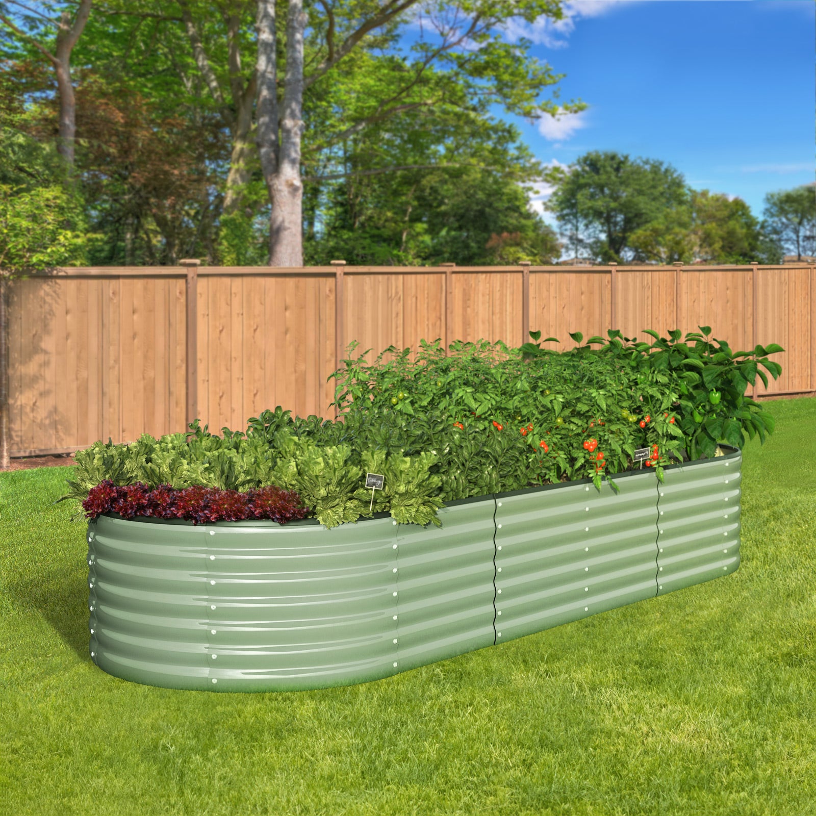 Livsip Garden Bed 240x80x56cm Planter Box Raised Container Galvanised Green - Sunyee