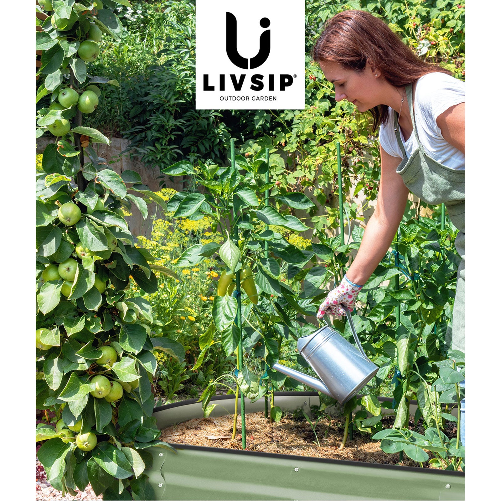 Livsip Garden Bed 240x80x56cm Planter Box Raised Container Galvanised Green - Sunyee