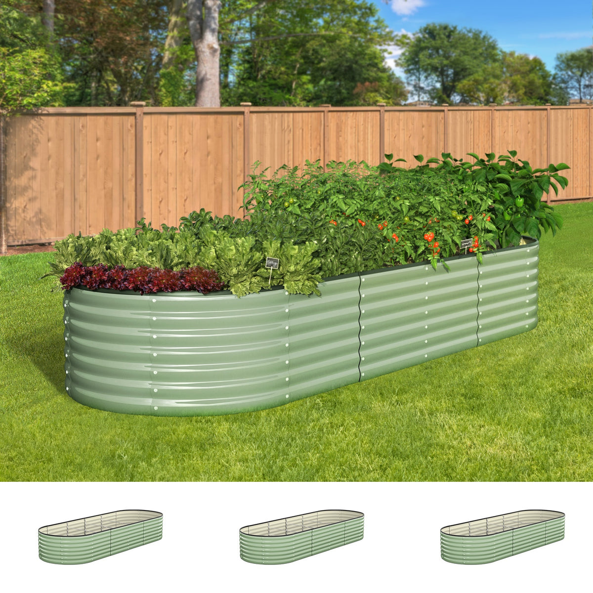Livsip Garden Bed 240x80x56cm Planter Box Raised Container Green - Sunyee