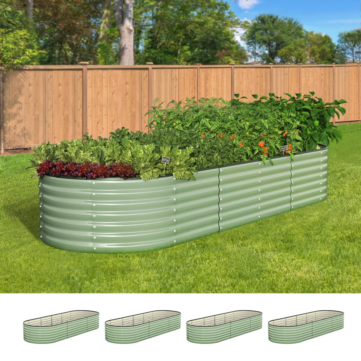 Livsip Garden Bed 240x80x56cm Planter Box Raised Container Green - Sunyee