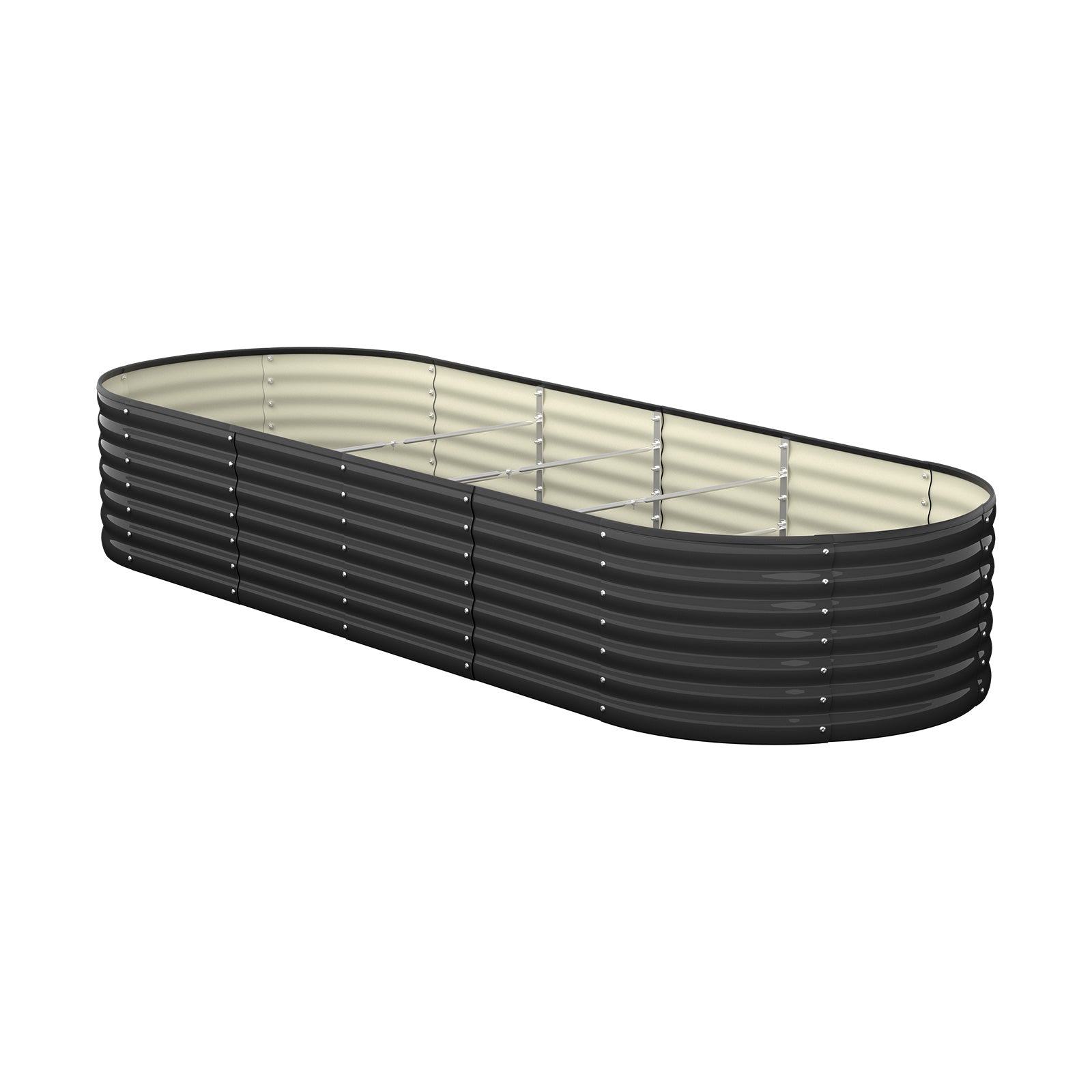 Livsip Raised Garden Bed Beds Kit Planter Oval Galvanised Steel 240cmX80cmX56cm - Sunyee