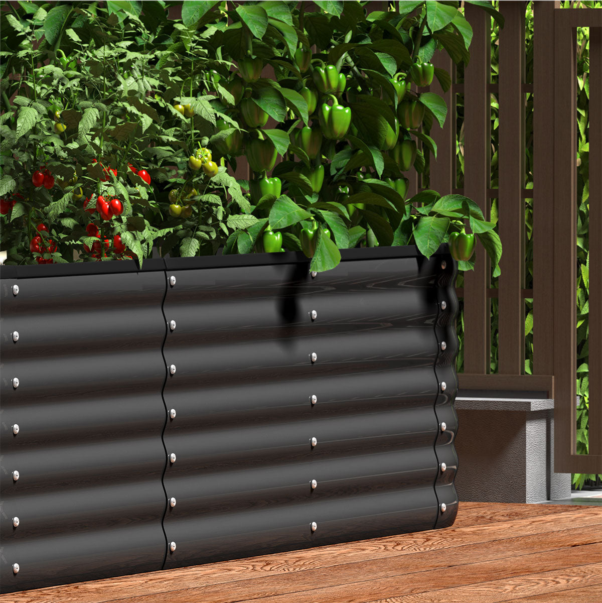 Livsip x2 Raised Garden Bed Kit Planter Oval Galvanised Steel 240cmX80cmX56cm - Sunyee