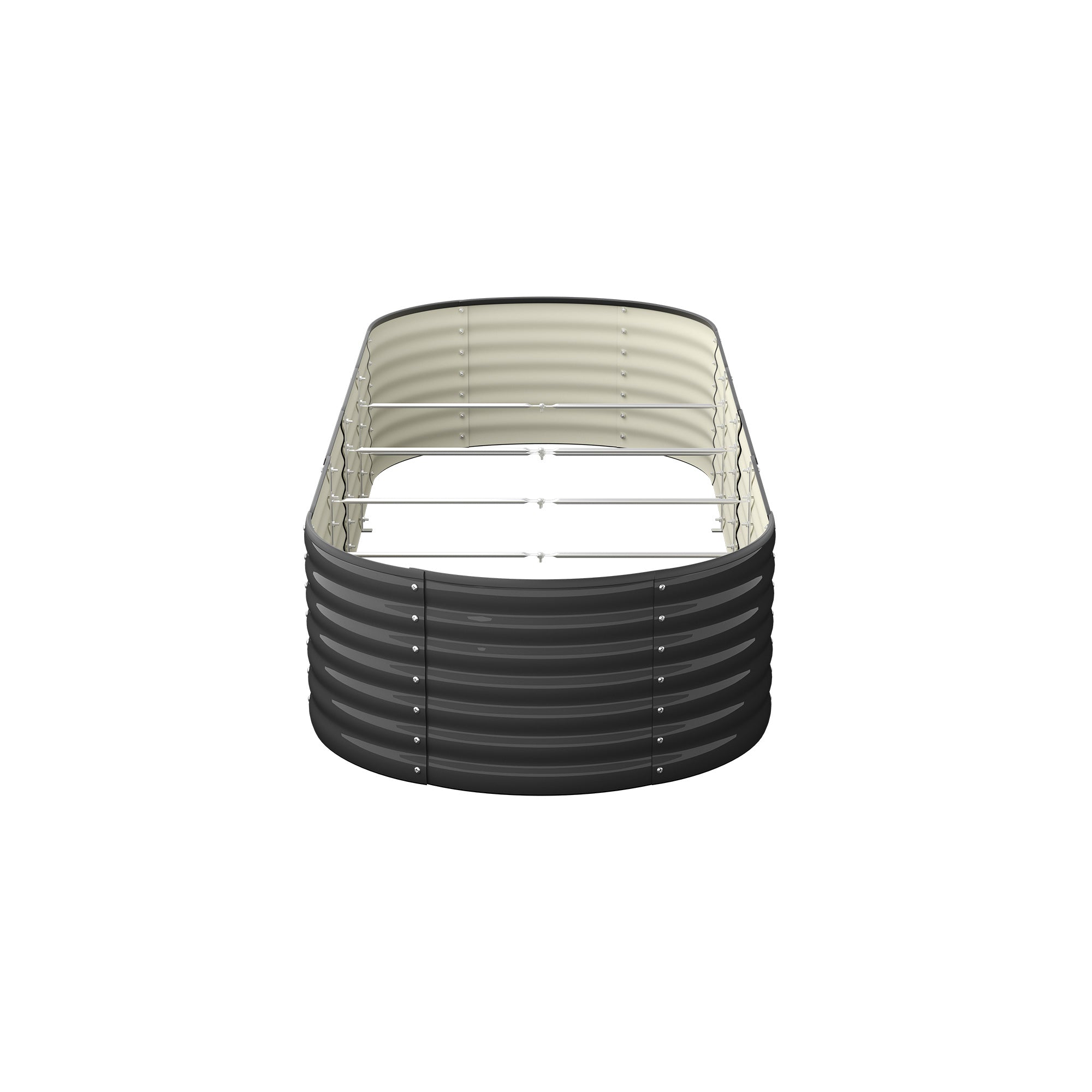 Livsip x4 Raised Garden Bed Kit Planter Oval Galvanised Steel 240cmX80cmX56cm - Sunyee