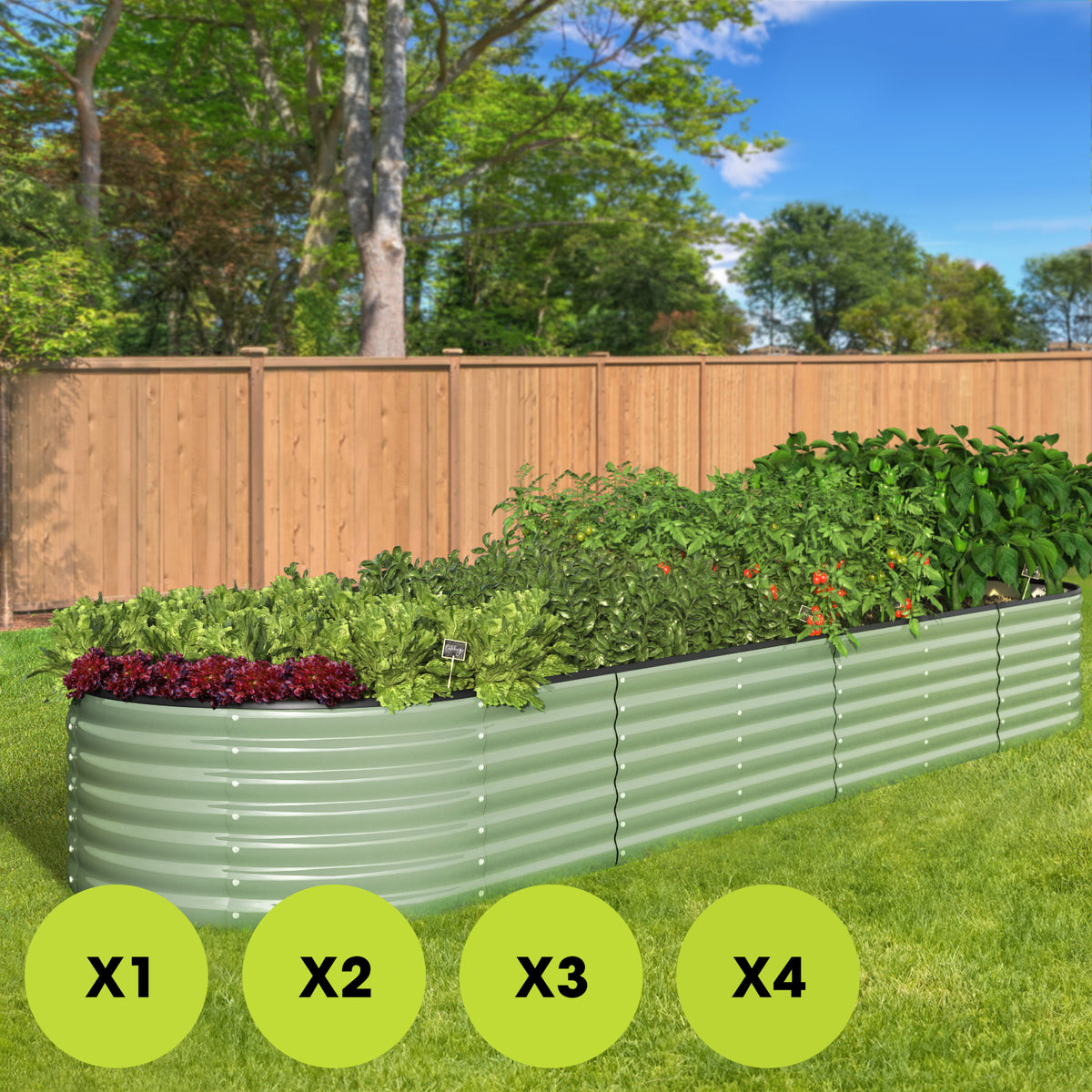 Livsip Garden Bed 320x80x56cm Planter Box Raised Container Green - Sunyee