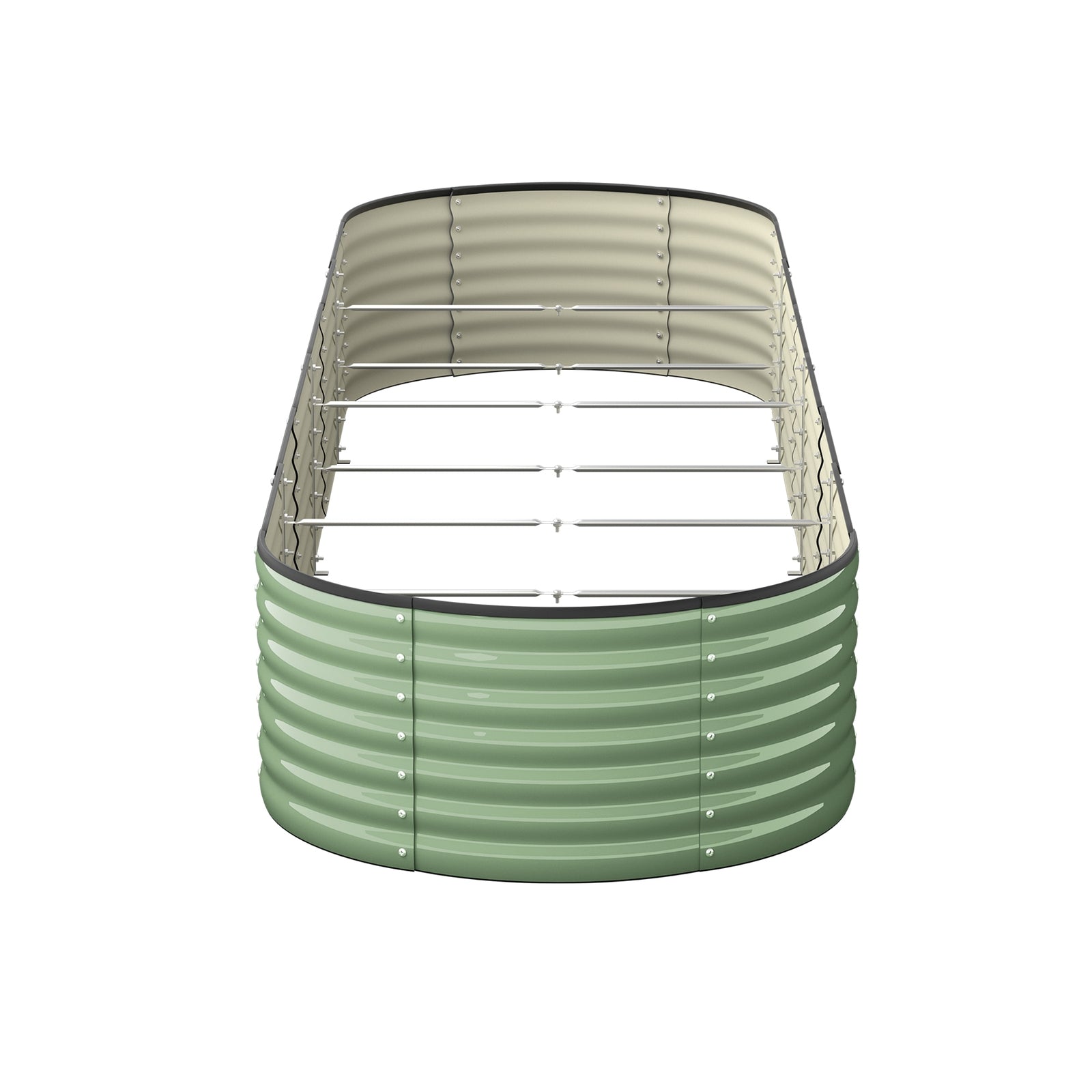 Livsip Garden Bed 320x80x56cm Planter Box Raised Container Galvanised Green - Sunyee