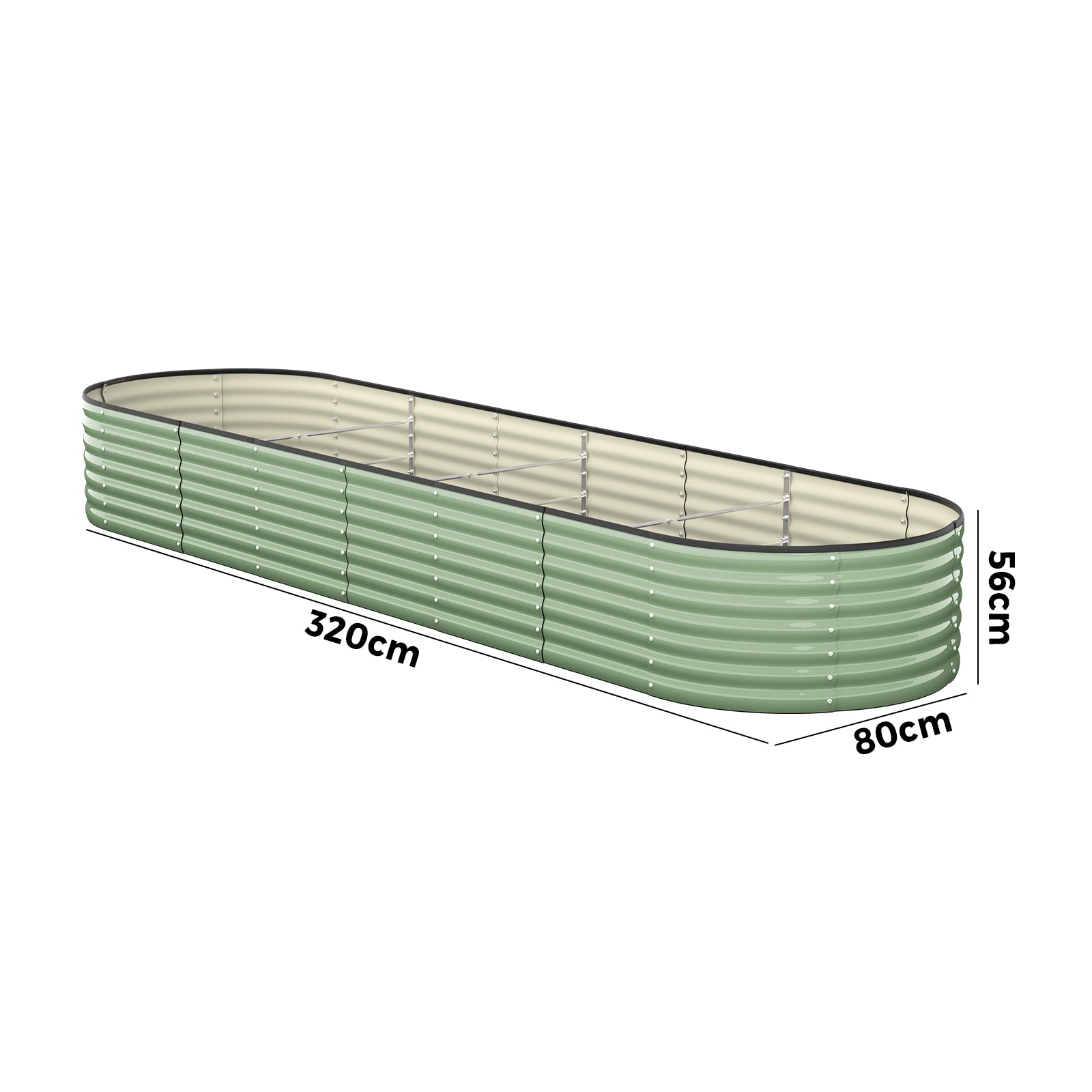 Livsip Garden Bed 320x80x56cm Planter Box Raised Container Galvanised Green - Sunyee