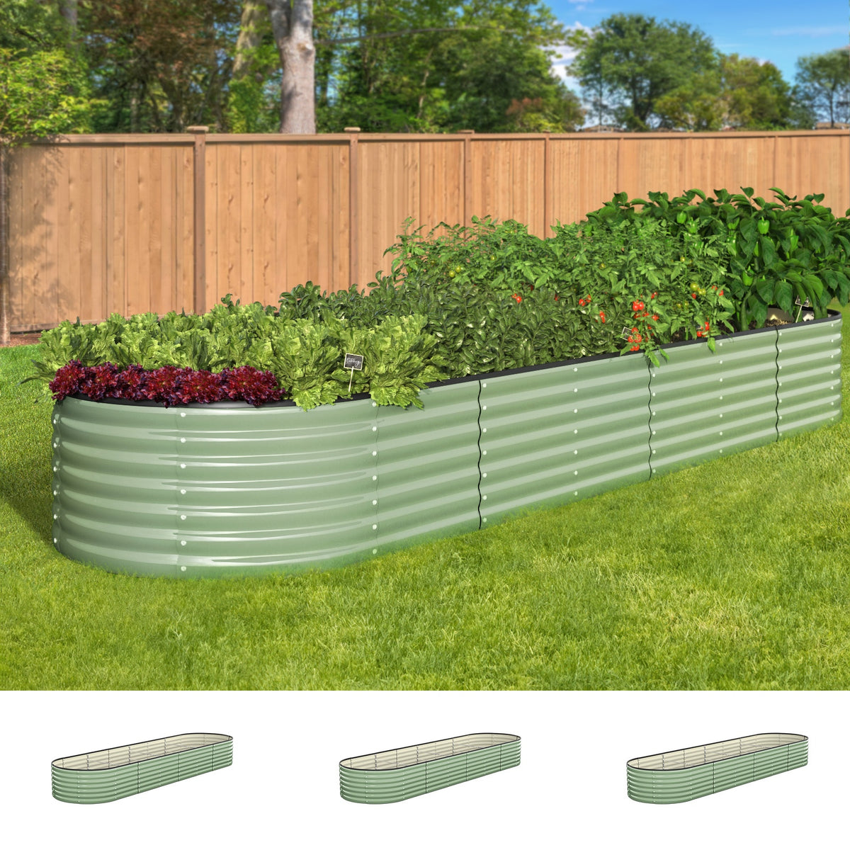 Livsip Garden Bed 320x80x56cm Planter Box Raised Container Green - Sunyee