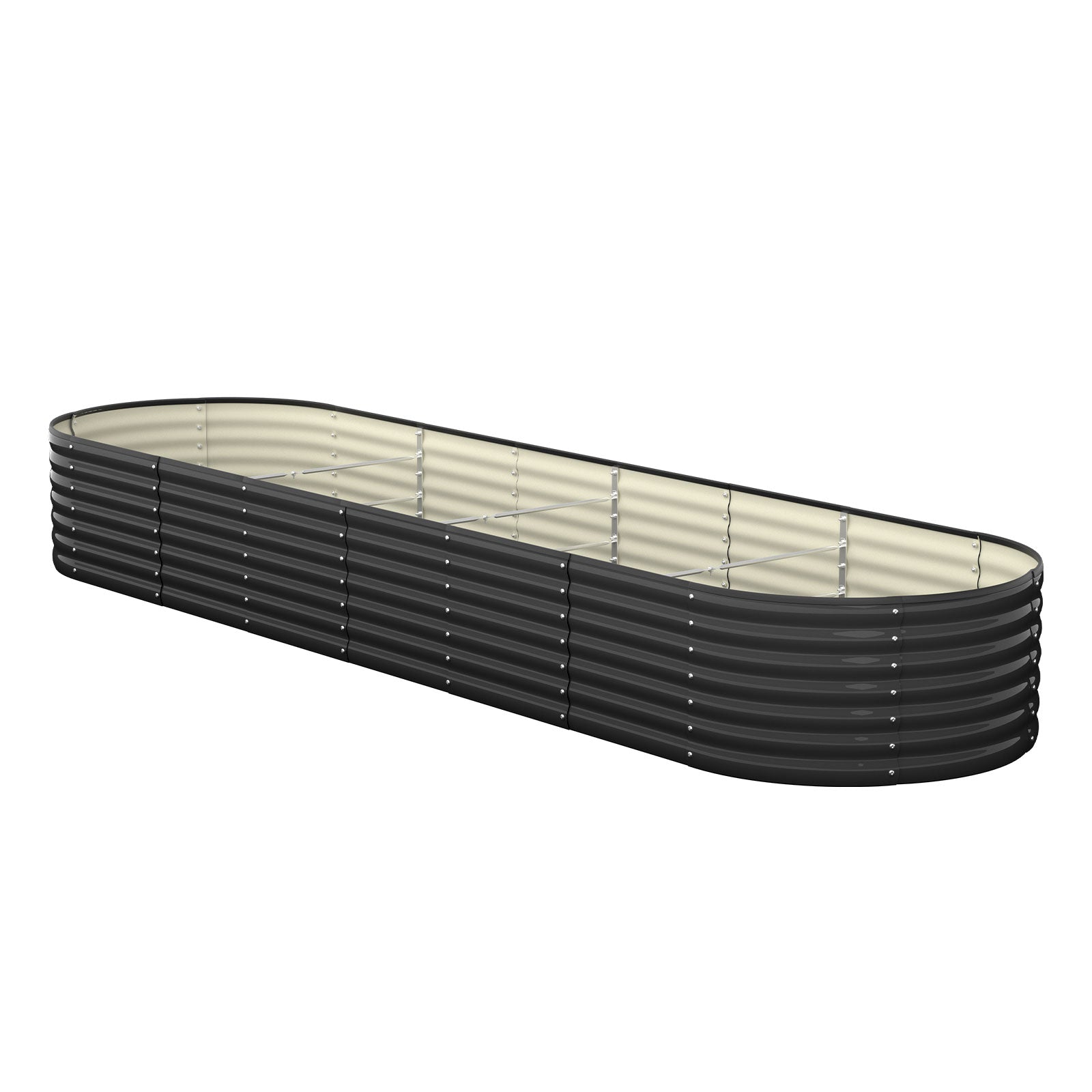Livsip Raised Garden Bed Beds Kit Planter Oval Galvanised Steel 320cmX80cmX56cm - Sunyee