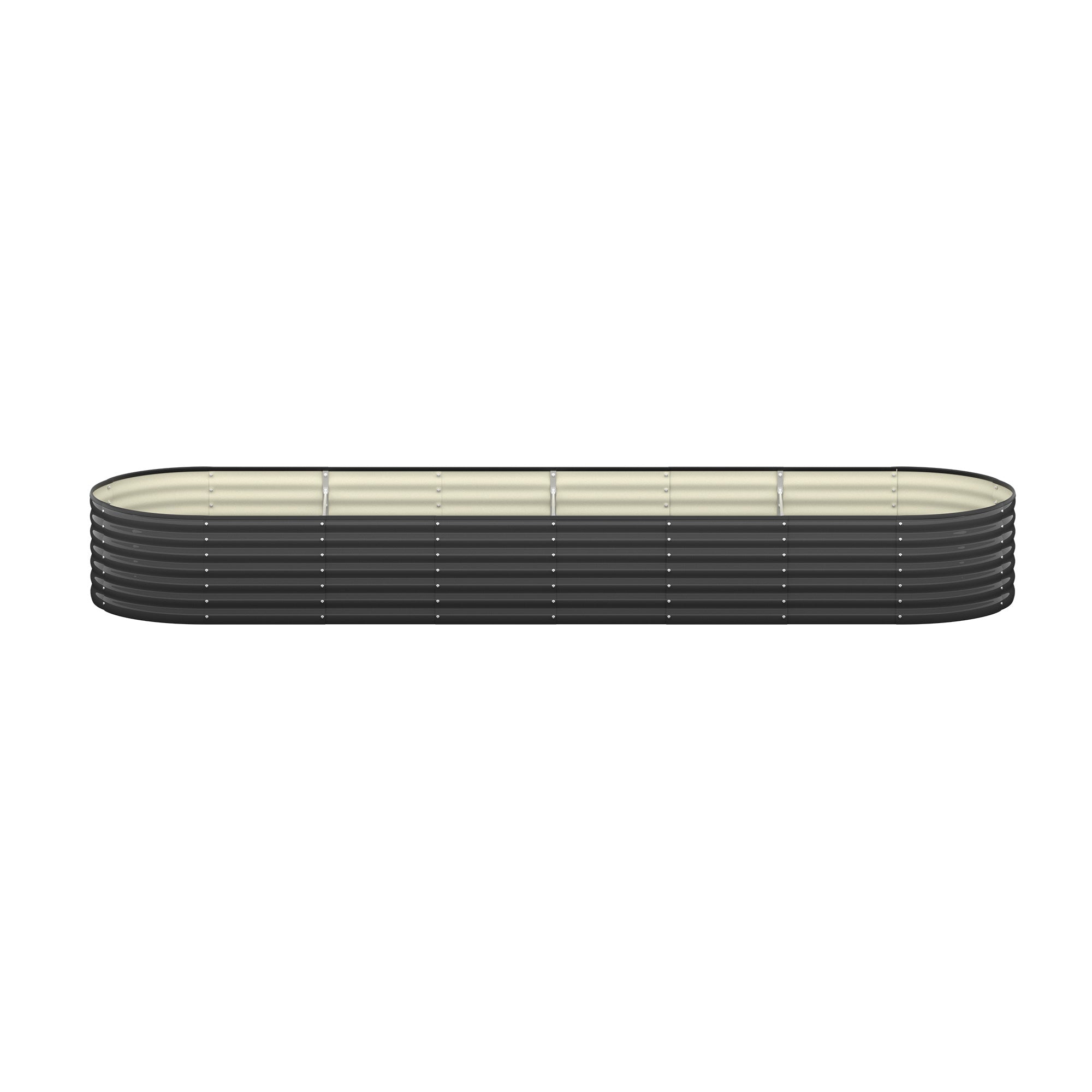 Livsip x2 Raised Garden Bed Kit Planter Oval Galvanised Steel 320cmX80cmX56cm - Sunyee