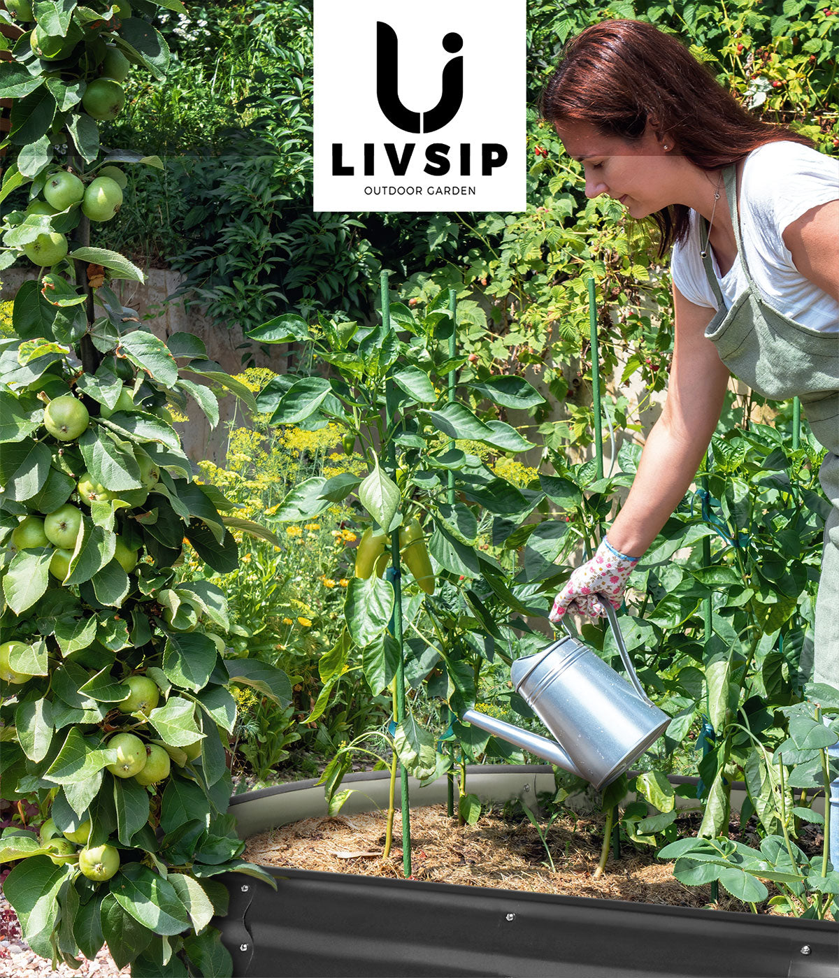 Livsip x4 Raised Garden Bed Kit Planter Oval Galvanised Steel 320cmX80cmX56cm - Sunyee