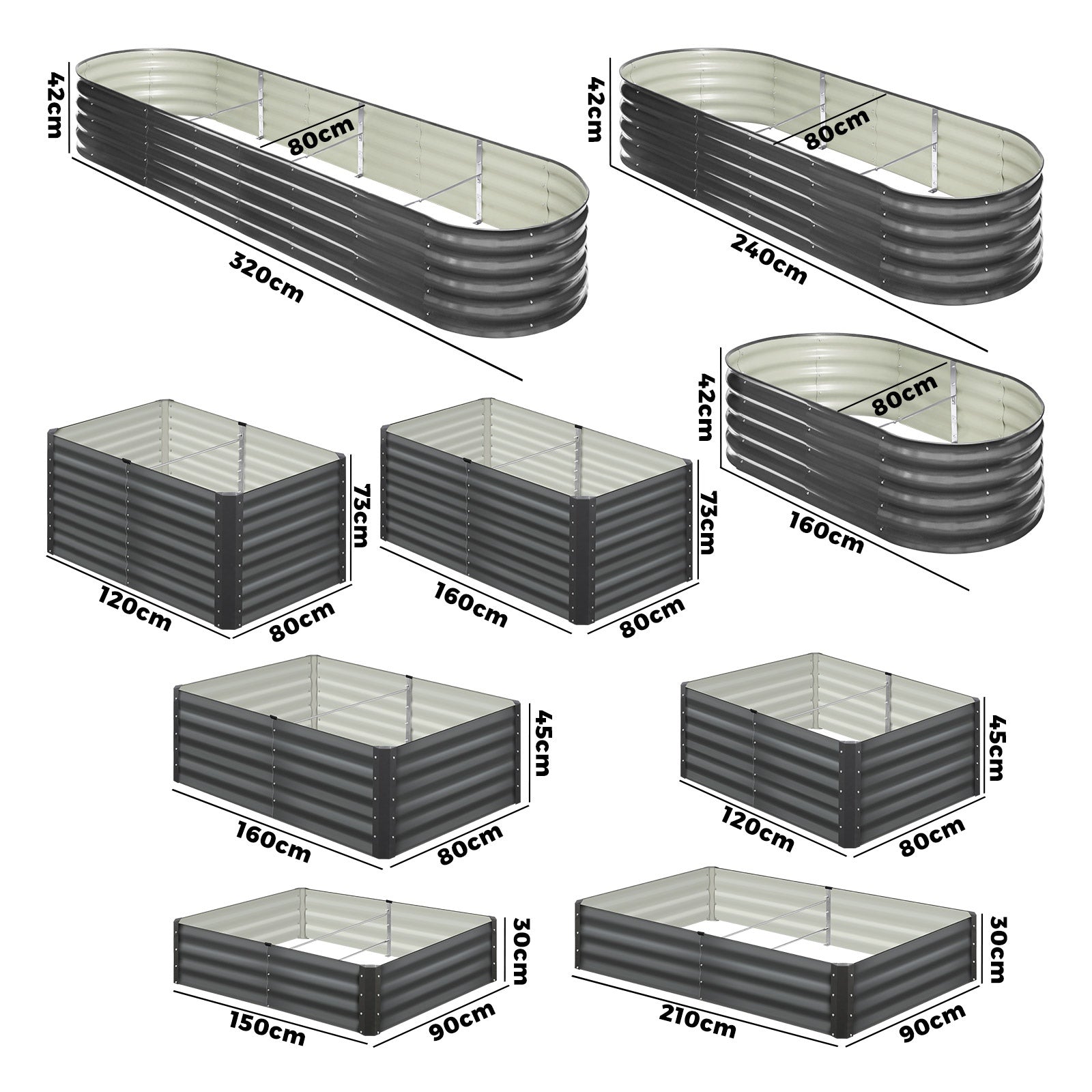 Livsip Garden Bed 9 Models x1 x2 Raised Planter Box Container Galvanised Steel - Sunyee