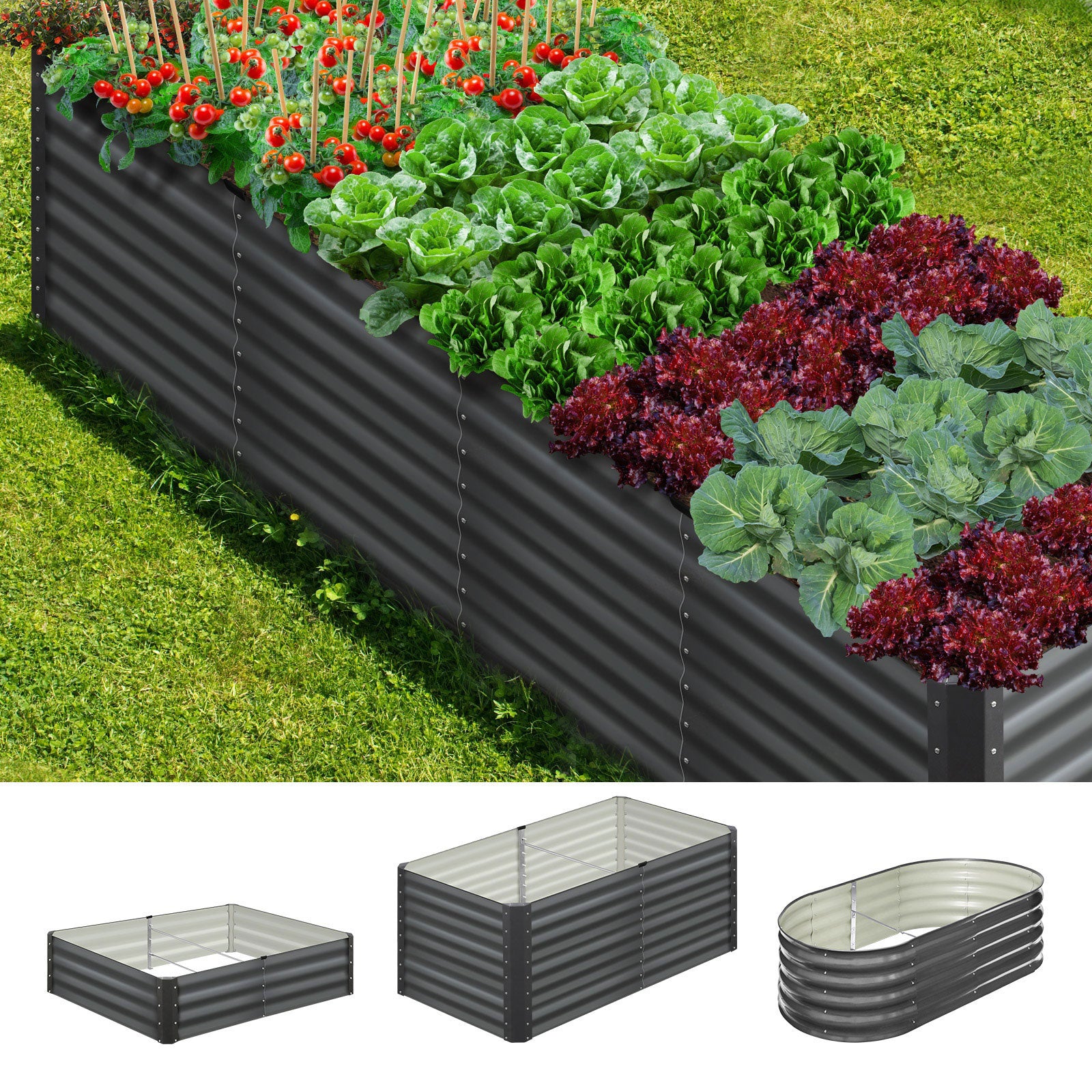Livsip Garden Bed 9 Models x1 x2 Raised Planter Box Container Galvanised Steel - Sunyee