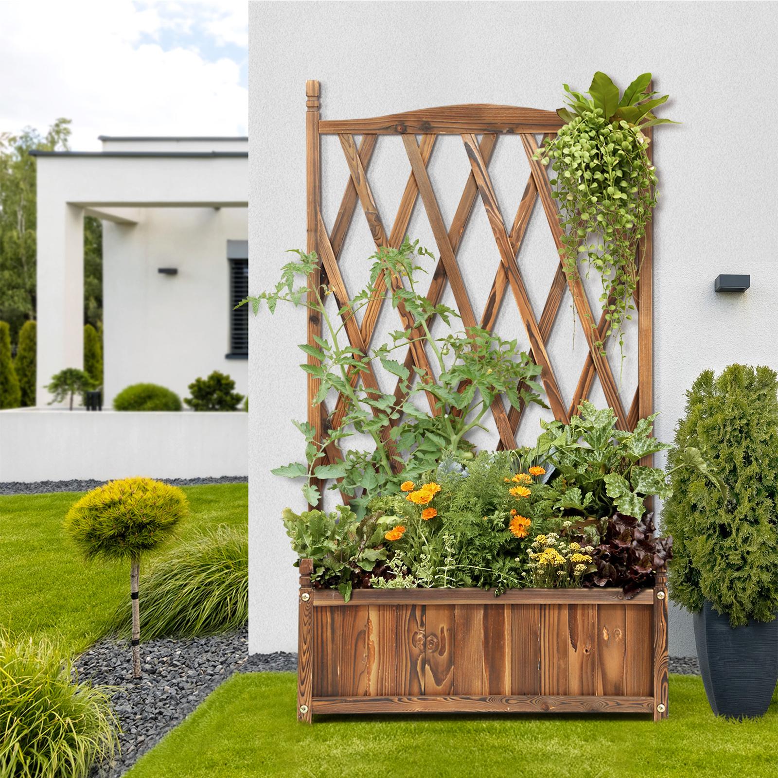 Livsip x2 Raised Garden Bed Wooden Planter Box Vegetables Outdoor 64x115cm - Sunyee