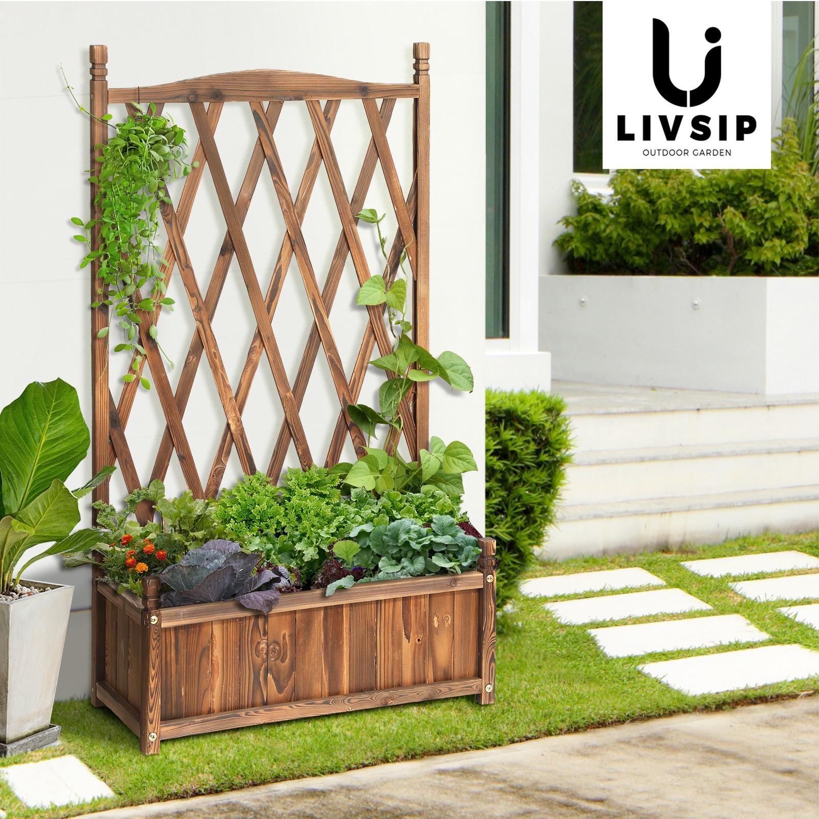 Livsip x2 Raised Garden Bed Wooden Planter Box Vegetables Outdoor 64x115cm - Sunyee