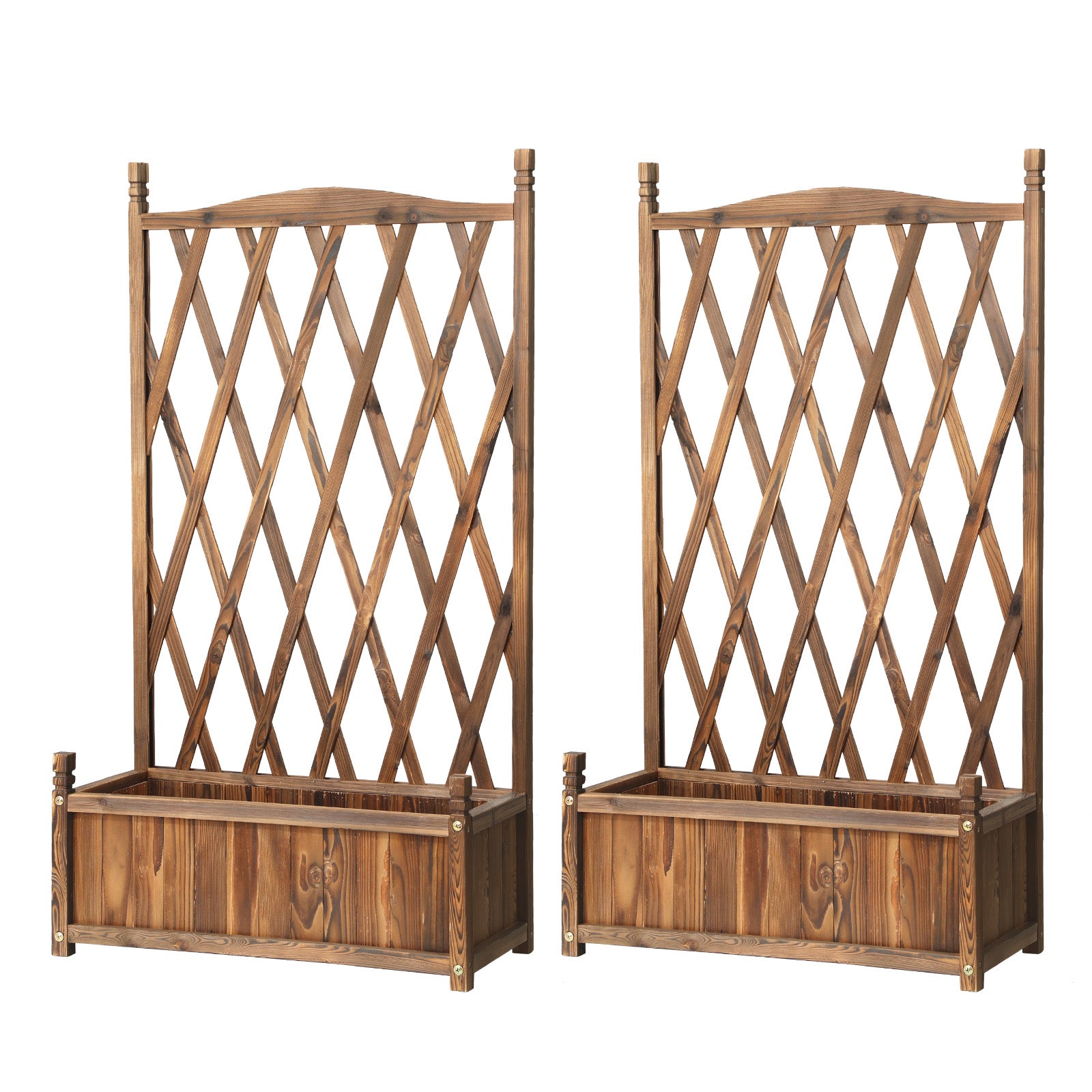 Livsip x2 Raised Garden Bed Wooden Planter Box Vegetables Outdoor 64x115cm - Sunyee