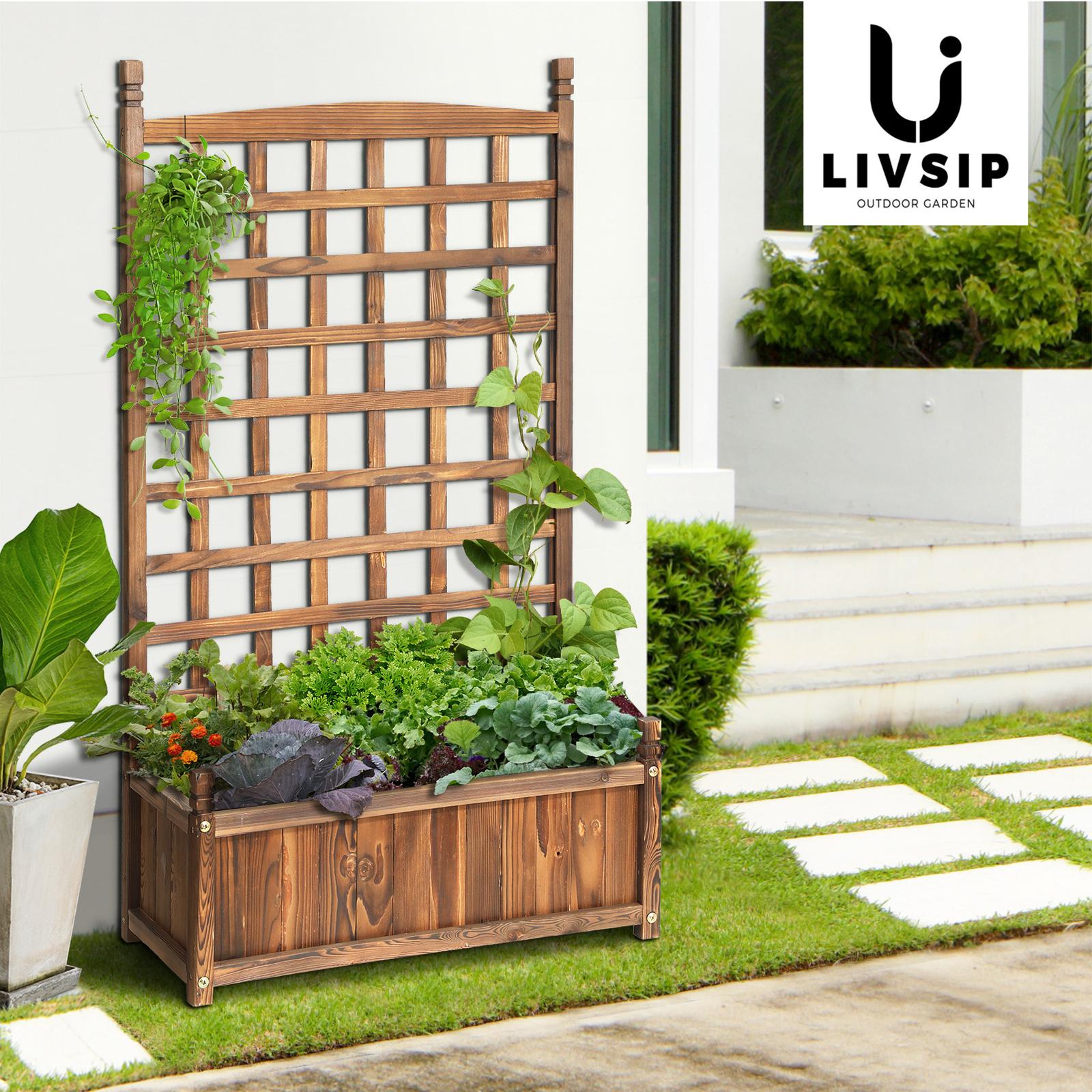 Livsip Raised Garden Bed Wooden Planter Box Vegetables Outdoor Planting 64x115cm - Sunyee
