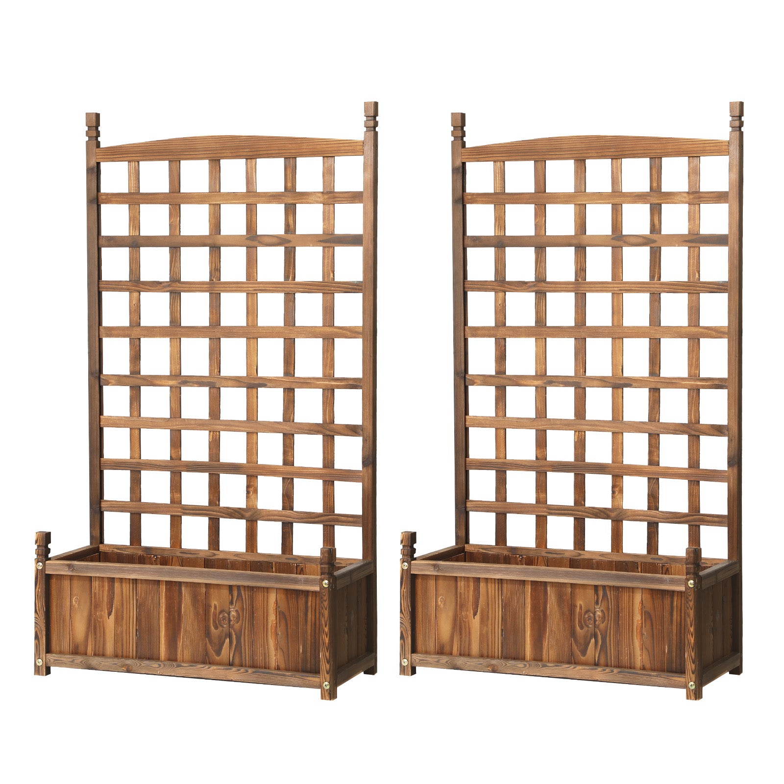 Livsip x2 Raised Garden Bed Wooden Planter Box Vegetables Outdoor Square - Sunyee