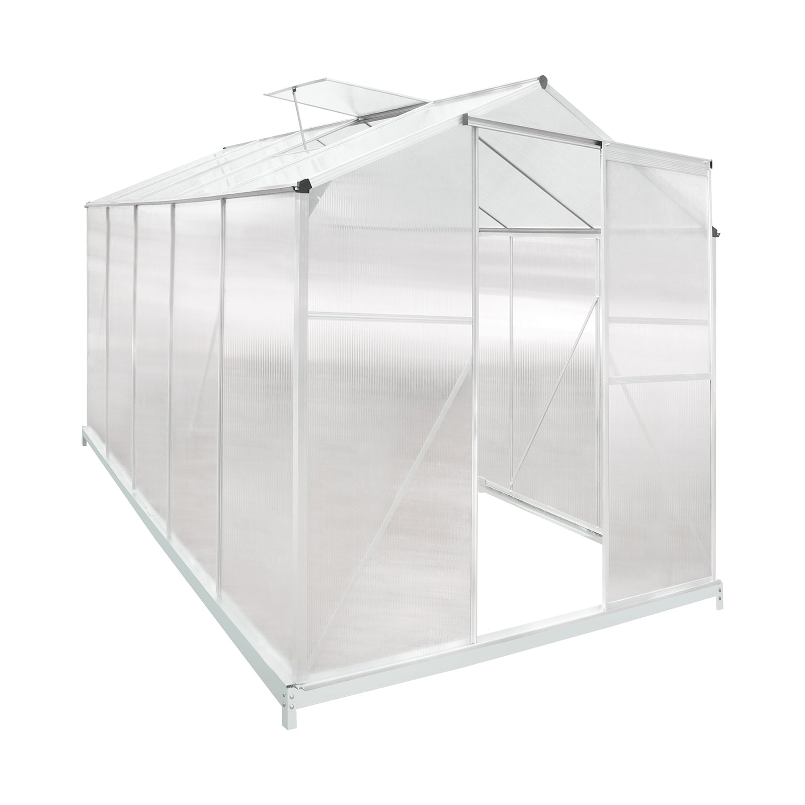 Livsip Greenhouse Aluminium Green House Shed Base Polycarbonate Walk in 3.1x1.9M - Sunyee