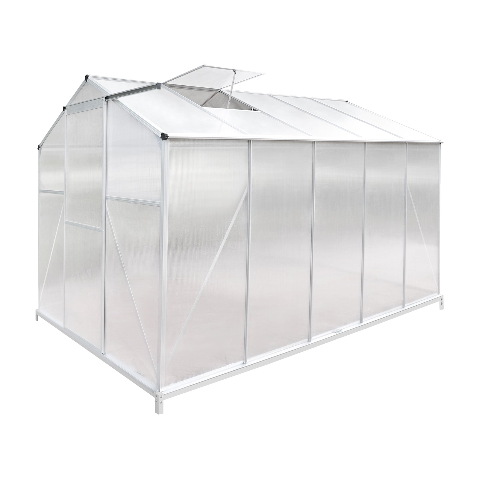 Livsip Greenhouse Aluminium Green House Shed Base Polycarbonate Walk in 3.1x1.9M - Sunyee