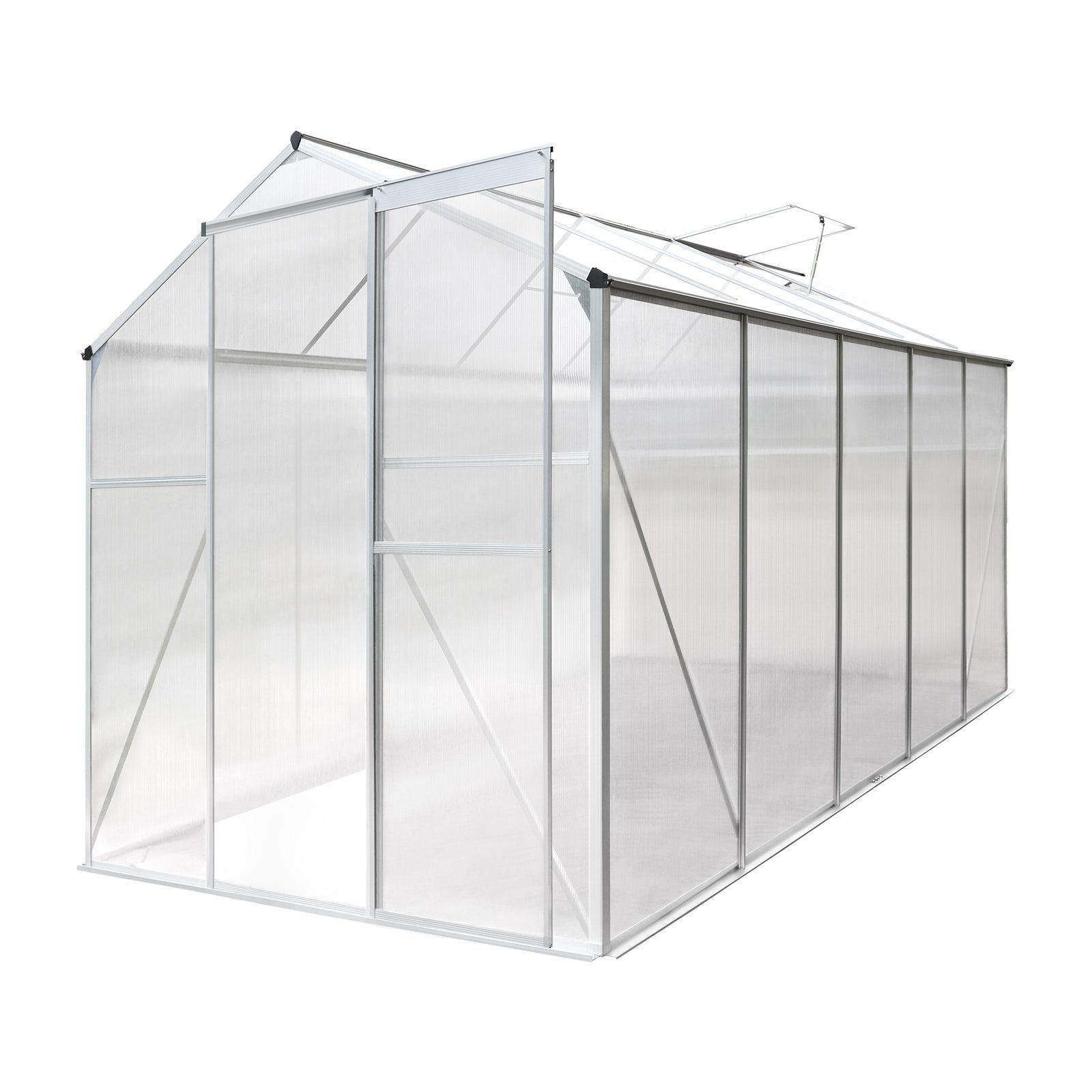 Livsip Greenhouse Aluminium Green House Garden Shed Polycarbonate Walk in 4 Size - Sunyee