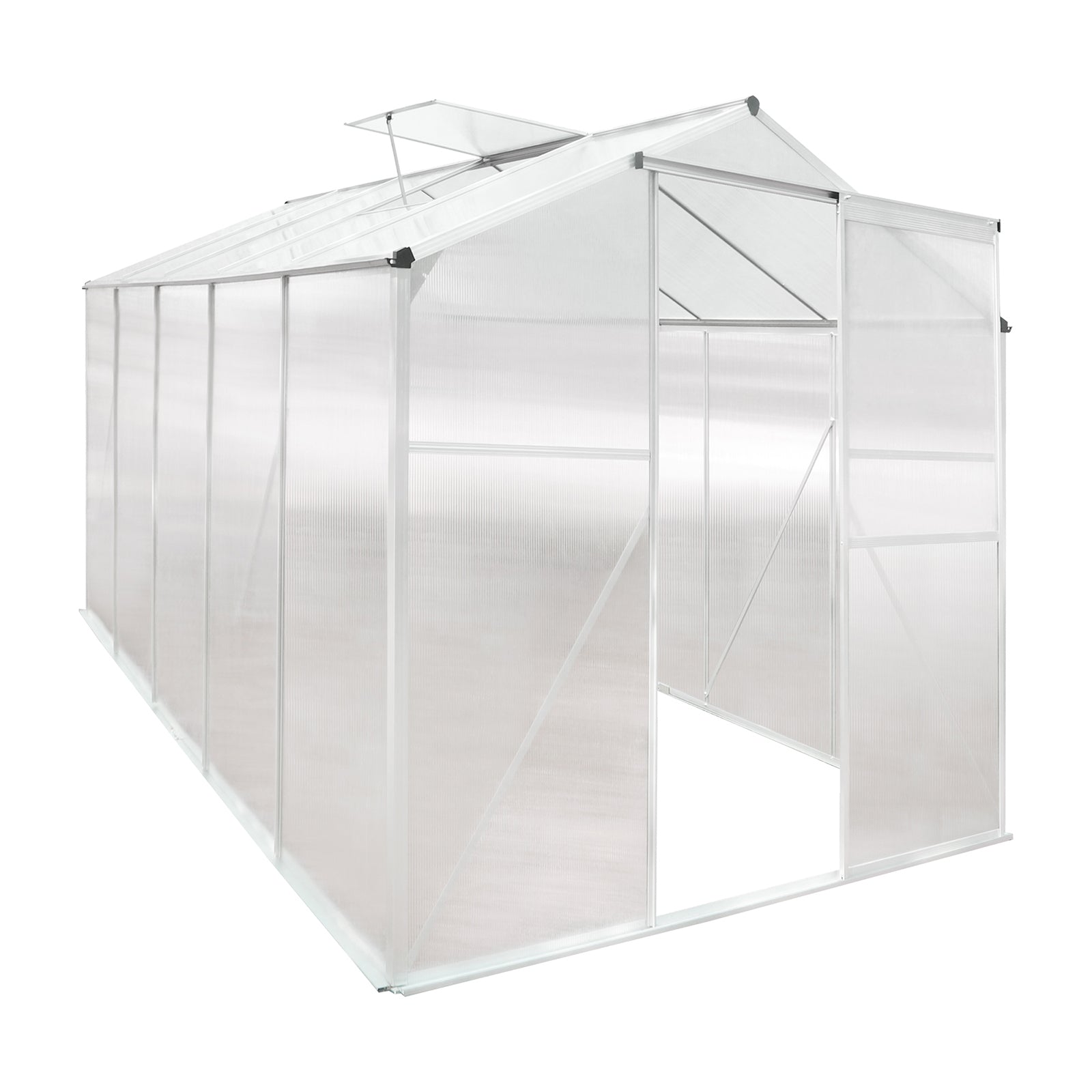 Livsip Greenhouse Aluminium Green House Shed Polycarbonate Walk in 3.1x1.9M - Sunyee