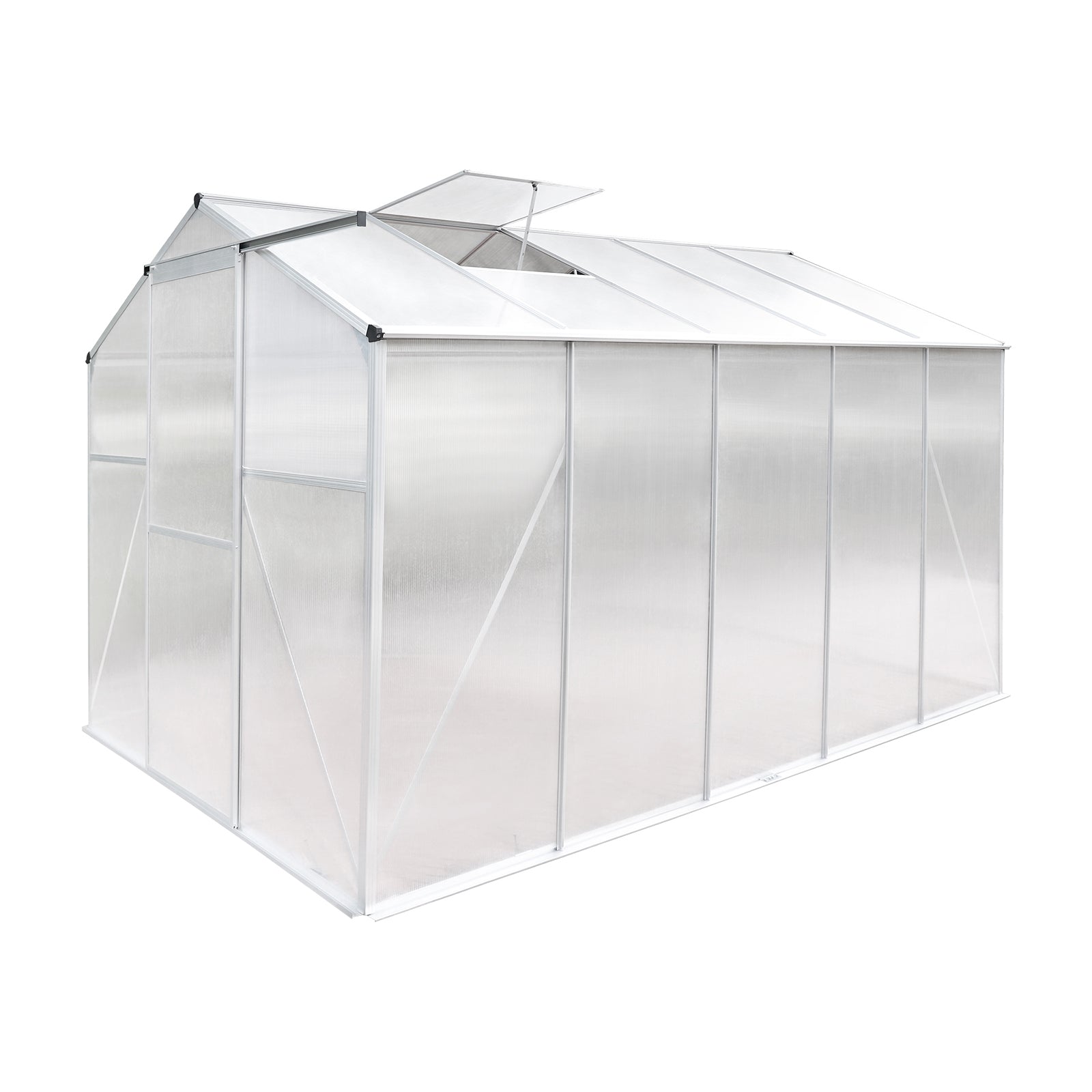 Livsip Greenhouse Aluminium Green House Shed Polycarbonate Walk in 3.1x1.9M - Sunyee
