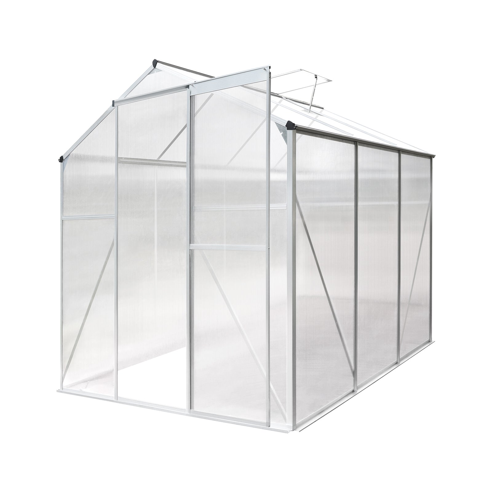 Livsip Greenhouse Aluminium Green House Shed Polycarbonate Walk in 1.9x1.9M - Sunyee